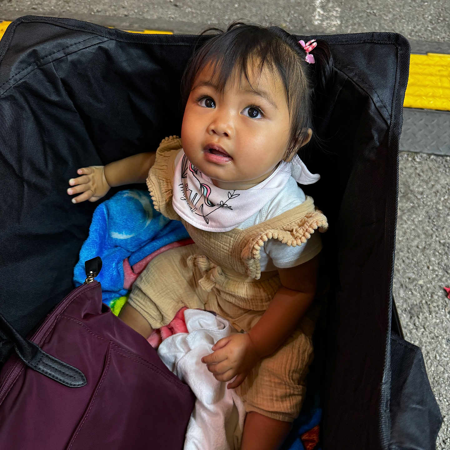 Piilani Marie joined the competition — help win amazing prizes! accessories, baby, backpack, bag, baggage, bodypart, car, couch, face, finger, furniture, hand, handbag, head, person, photography, portrait, strap, stroller, suitcase