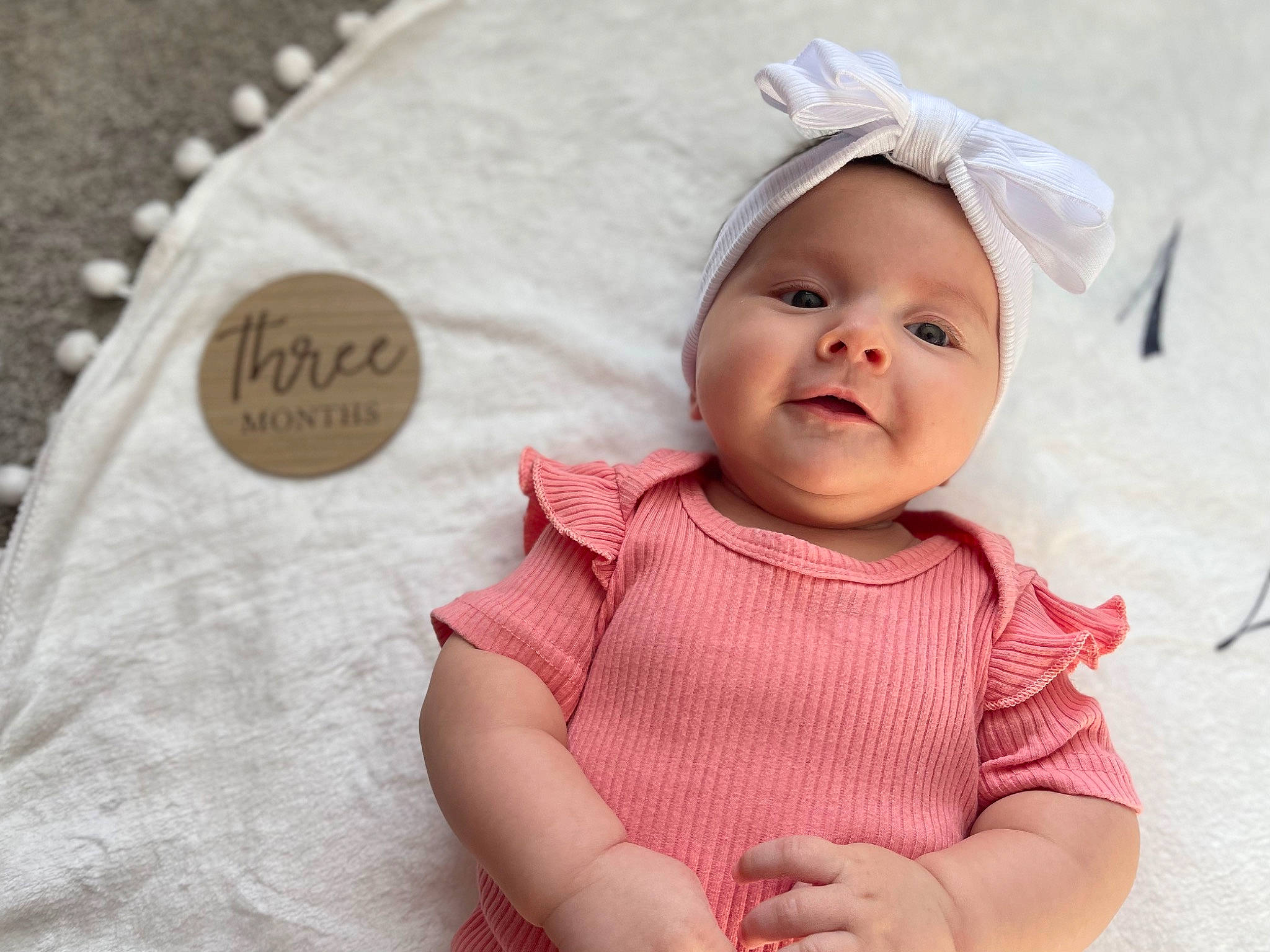 Brynnleigh joined the competition — help win amazing prizes! baby, baby_products, baby_toddler_clothing, cheek, child, collar, comfort, eye, fashion_accessory, happy, headwear, linens, lip, pattern, peach, person, pink, skin, sleeve, smile