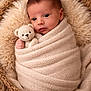 Lorenzo is registered to the contest to win money with this photo: baby, basket, blanket, child, cozy, cuddly, cute, face, fluffy, hands, infant, knitted, newborn, portrait, sleeping, small, soft, teddy_bear, warm, wrapped