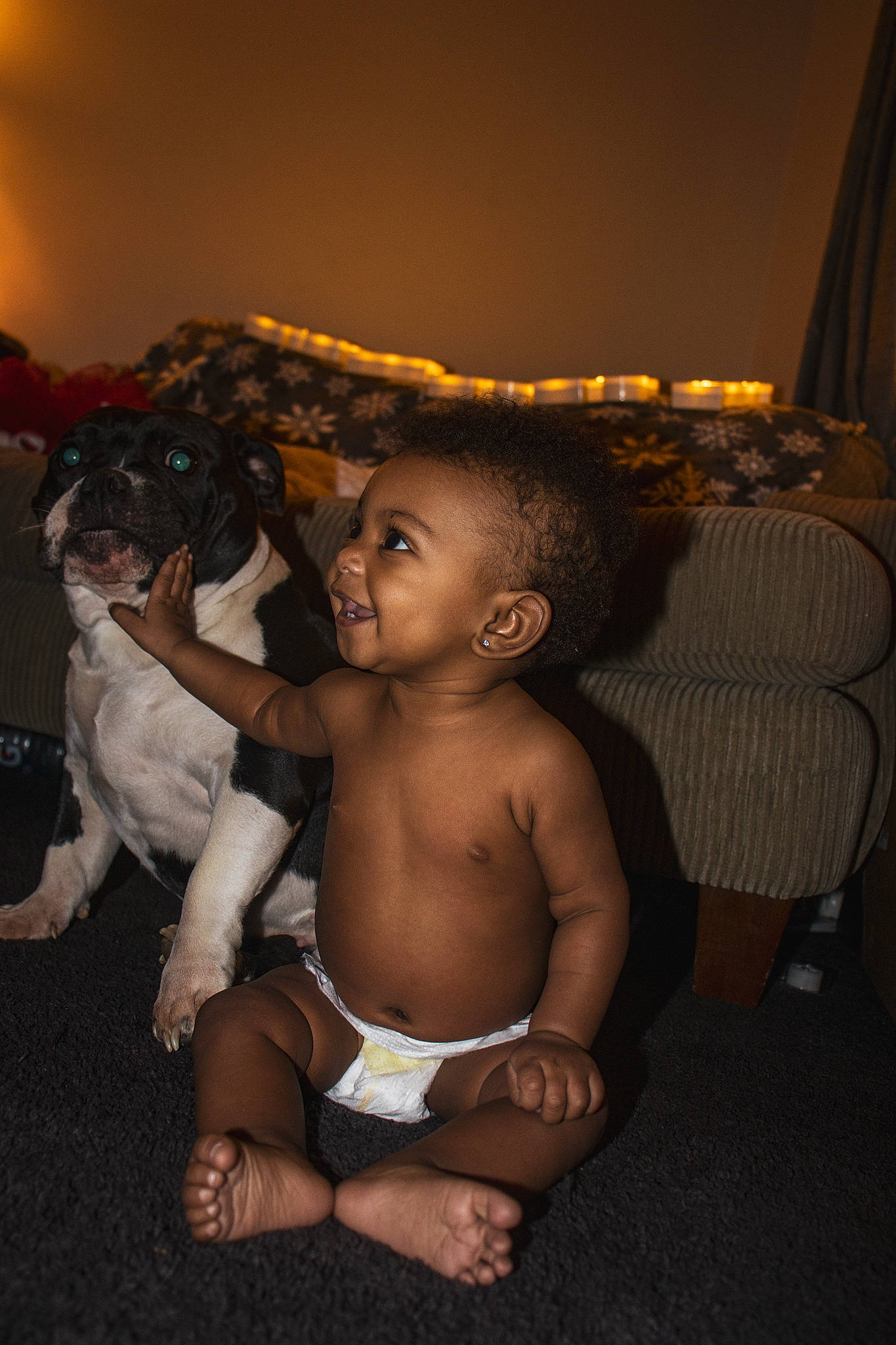 Brookekenedii joined the competition — help win amazing prizes! abdomen, baby, barechested, chair, chest, child, darkness, elbow, event, flash_photography, flooring, fun, fur, hairstyle, happy, navel, person, room, sitting, toddler