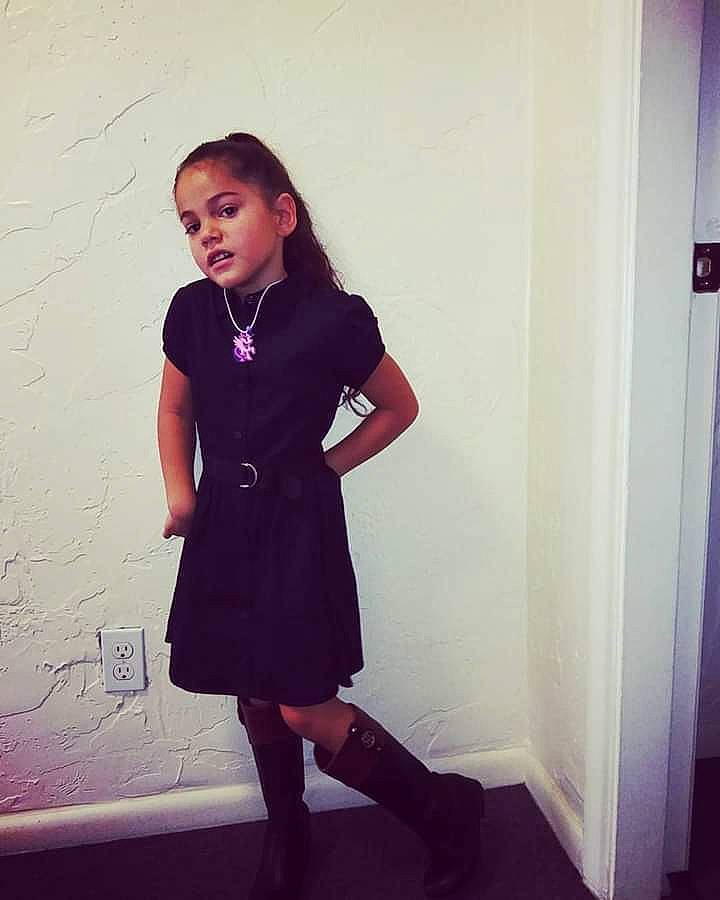 Zahra joined the competition — help win amazing prizes! beauty, black, clothing, dress, face, fashion, fashion_design, footwear, joint, knee, leg, little_black_dress, magenta, person, pink, purple, shoe, shoulder, standing, tights