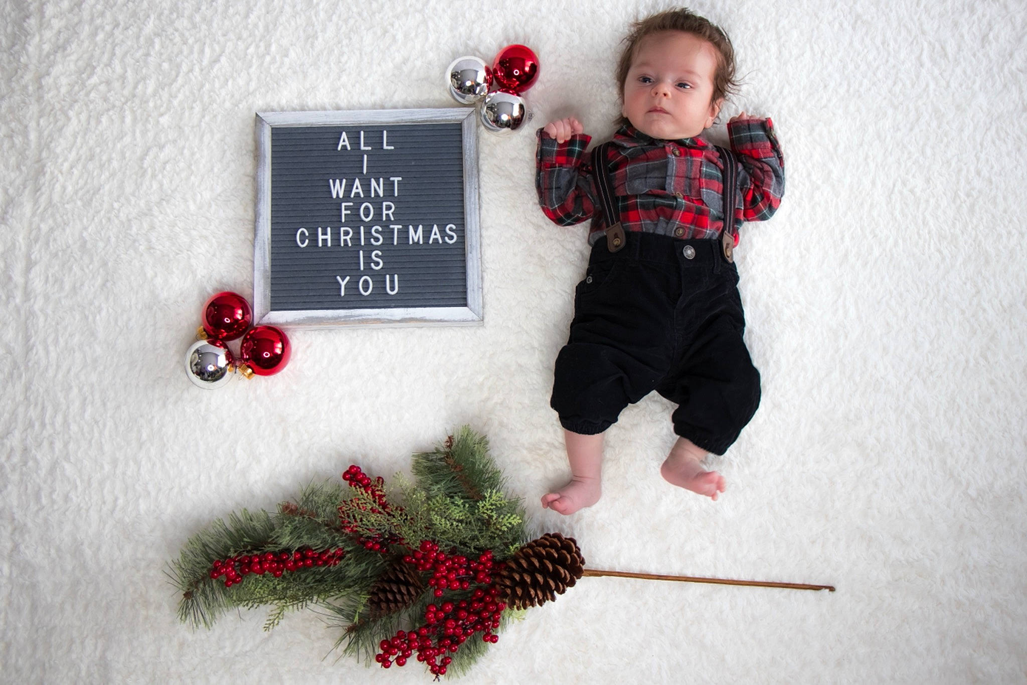 Joey joined the competition — help win amazing prizes! baby, baby_toddler_clothing, carmine, christmas, christmas_decoration, coquelicot, creative_arts, fir, fruit, ornament, overall, person, produce, red, sock, winter, wreath