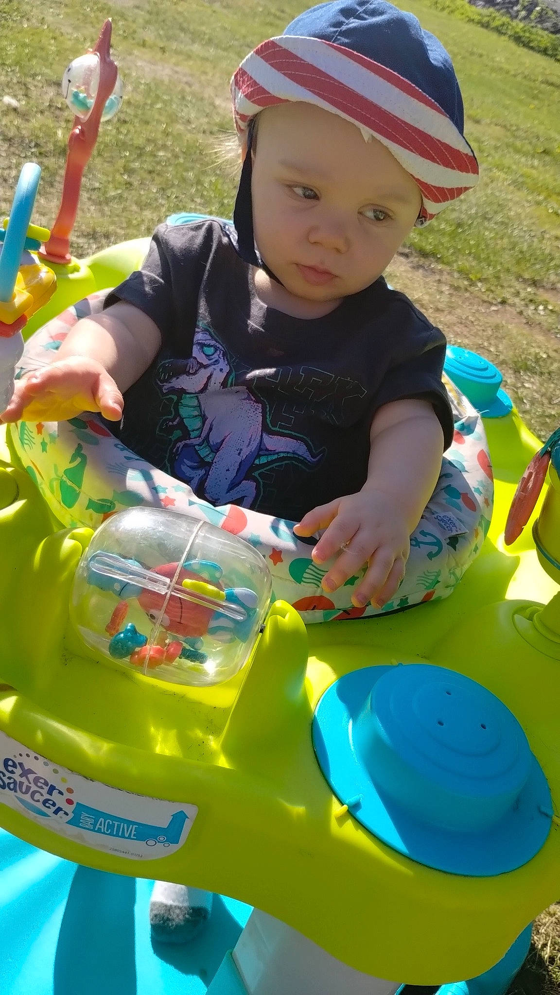 Coleson joined the competition — help win amazing prizes! baby, baby_products, blue, child, event, fun, grass, green, happy, headwear, leisure, people, person, plastic, play, recreation, sharing, sitting, summer, toddler