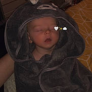 Issac joined the competition — help win amazing prizes! baby, sleeping, towel, hooded_towel, blanket, child, bed, indoor, cozy, cute, soft, resting, person, face, infant, sleep, wrapped, comfort, hood, animal_design