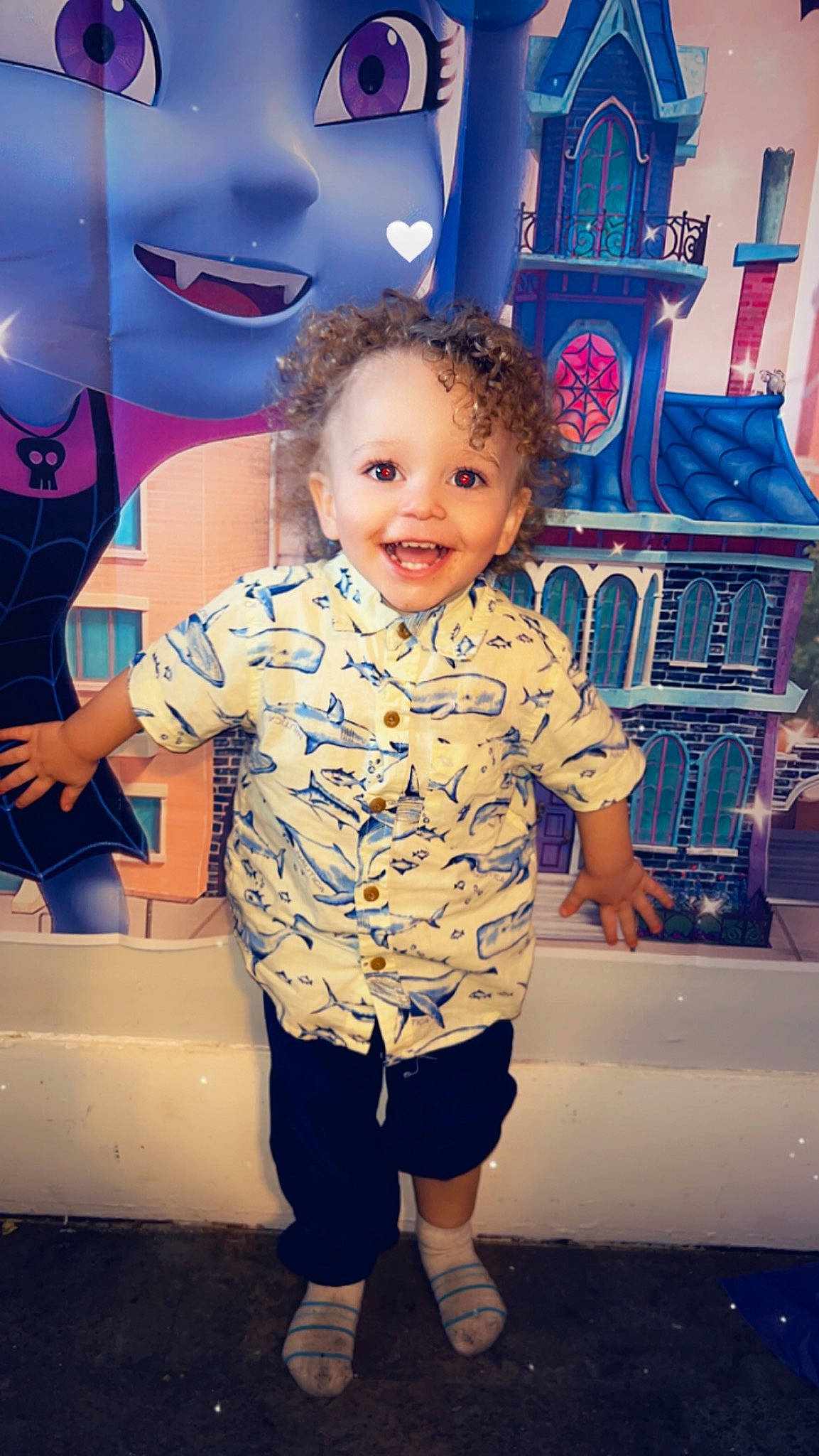 Elijah is registered to the contest to win money with this photo: azure, blue, child, electric_blue, event, fun, happy, joy, leisure, magenta, person, pink, product, purple, red, shorts, smile, standing, t_shirt, toddler