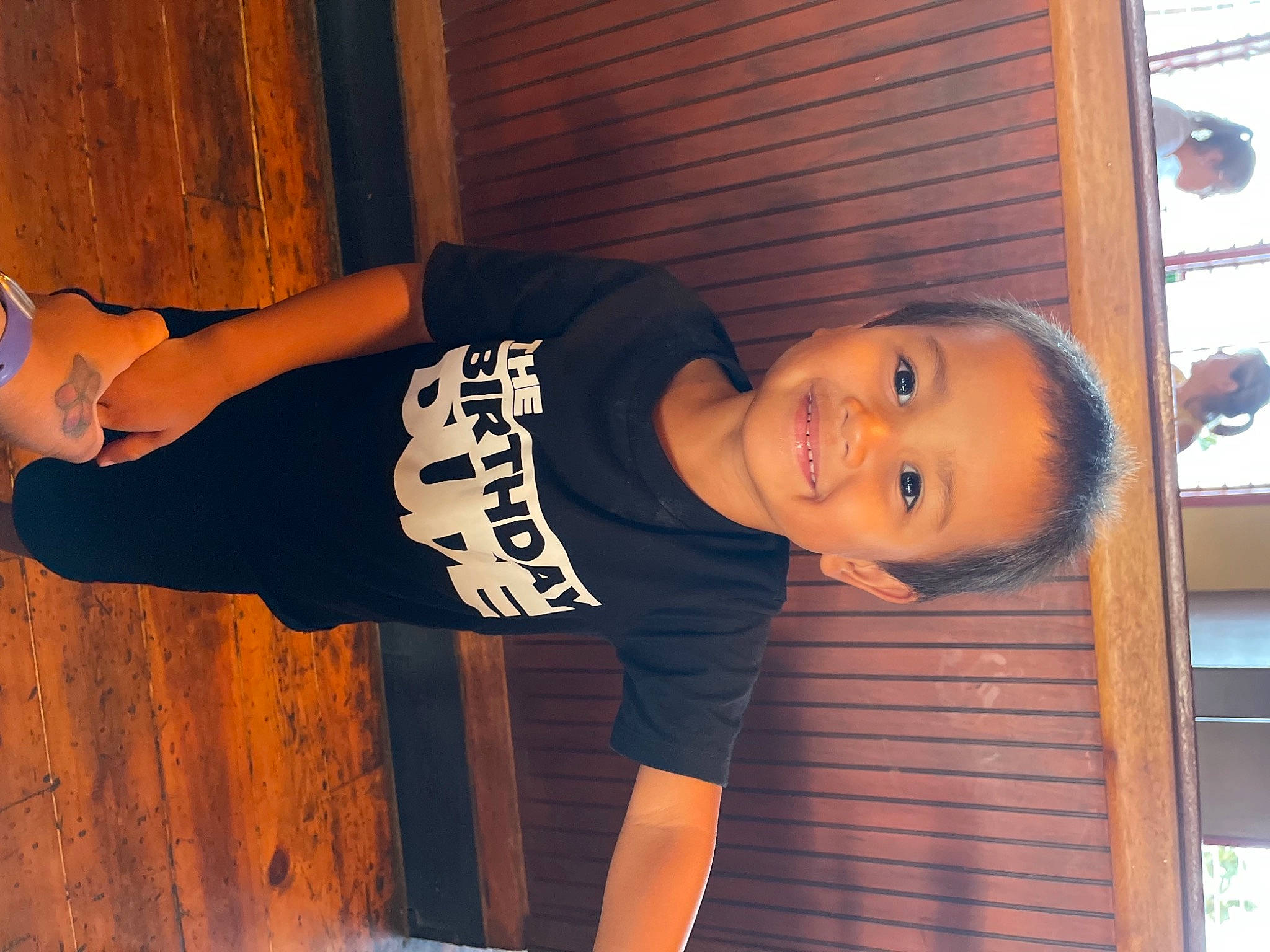 Casen joined the competition — help win amazing prizes! cool, denim, elbow, flash_photography, fun, hairstyle, happy, human_body, human_leg, joy, knee, person, sleeve, smile, sportswear, street_fashion, t_shirt, thigh, toddler, trunk