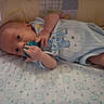 Noah joined the competition — help win amazing prizes! baby, infant, pacifier, blue_outfit, elephant_design, blanket, patterned_blanket, cushion, sleeping_area, indoor, child, cute, small_hands, lying_down, soft_lighting, portrait, newborn, cozy, comfort, resting