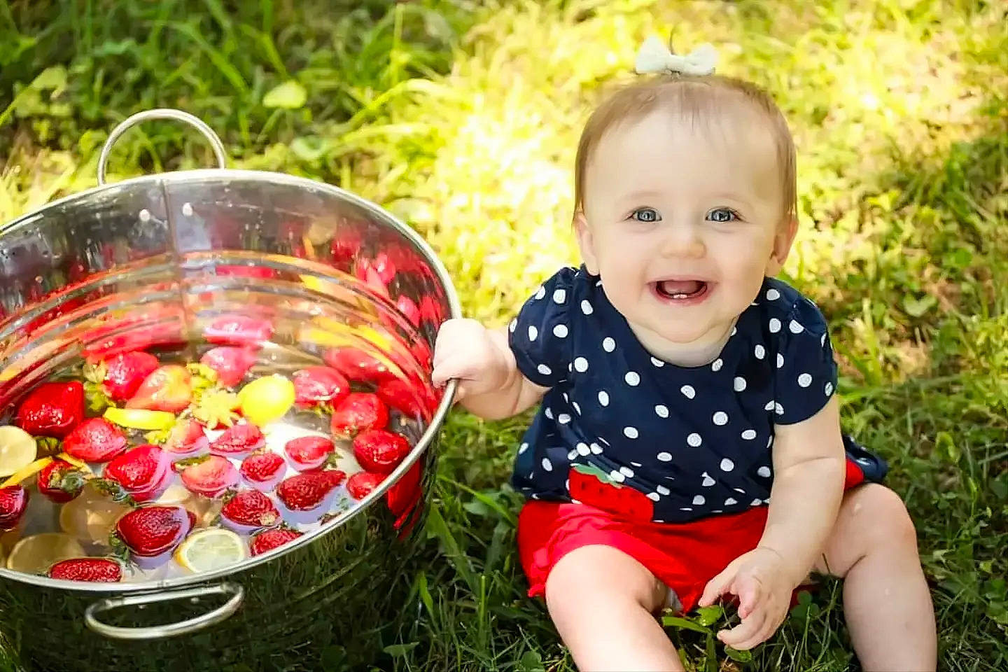 Ariah joined the competition — help win amazing prizes! baby, baby_toddler_clothing, basket, child, dress, easter, easter_egg, event, grass, happy, joy, leisure, natural_foods, people_in_nature, person, plant, recreation, red, smile, tableware