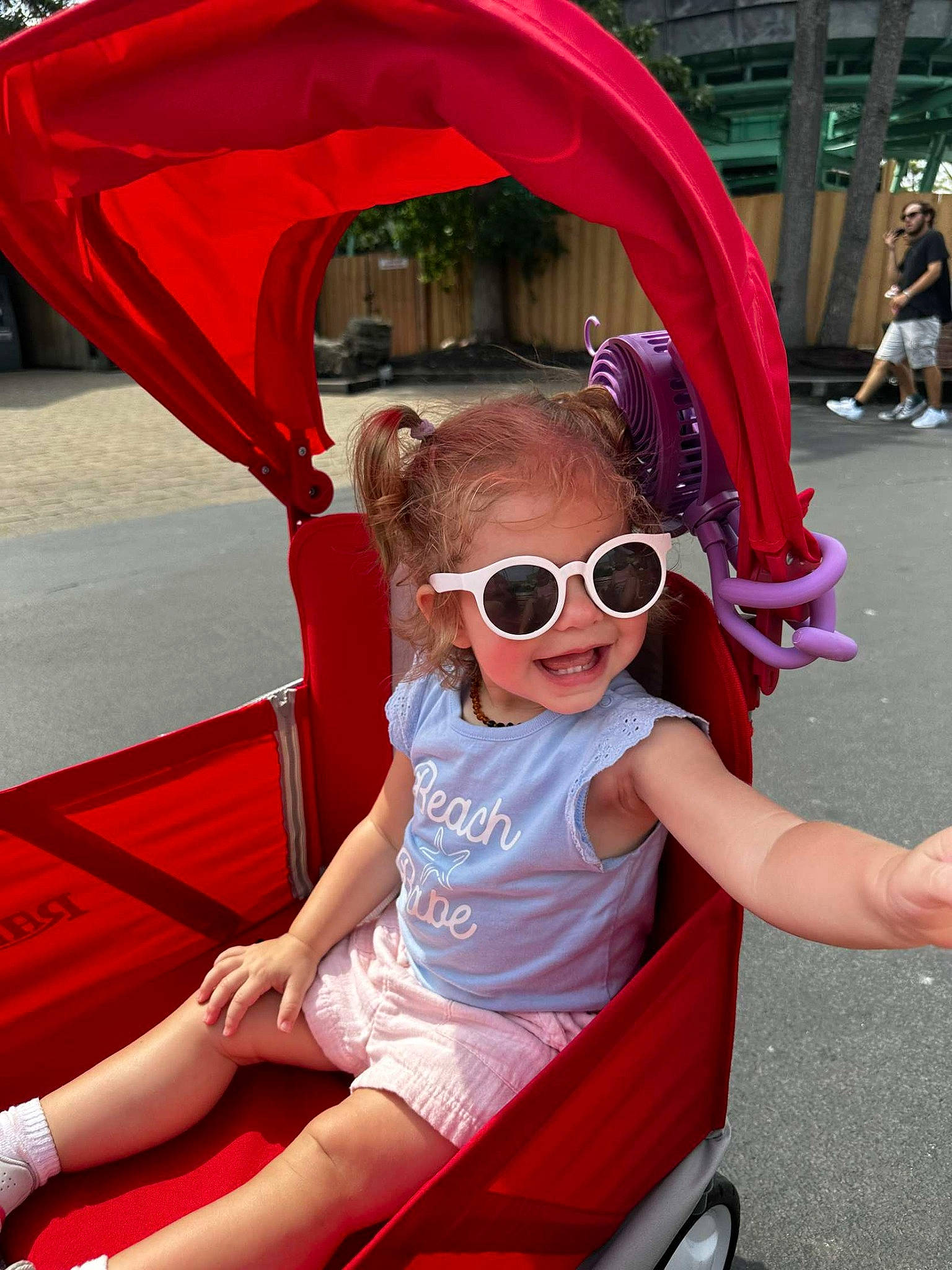 Isabella joined the competition — help win amazing prizes! baby, baby_toddler_clothing, child, eyewear, fun, glasses, goggles, leisure, magenta, person, photograph, pink, product, red, snapshot, summer, sunglasses, thigh, toddler, vision_care