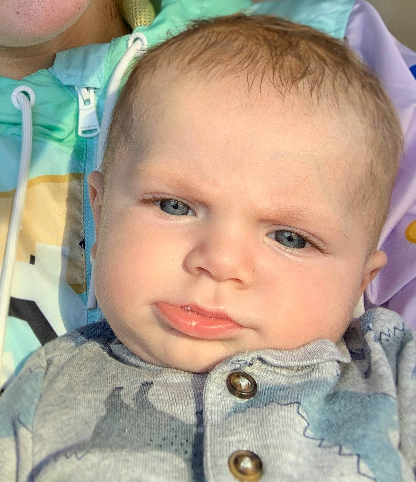 Kolson is registered to the contest to win money with this photo: baby_toddler_clothing, blue, cheek, chin, ear, eye, eyebrow, eyelash, forehead, green, hairstyle, head, lip, mouth, nose, organ, person, photograph, product, skin