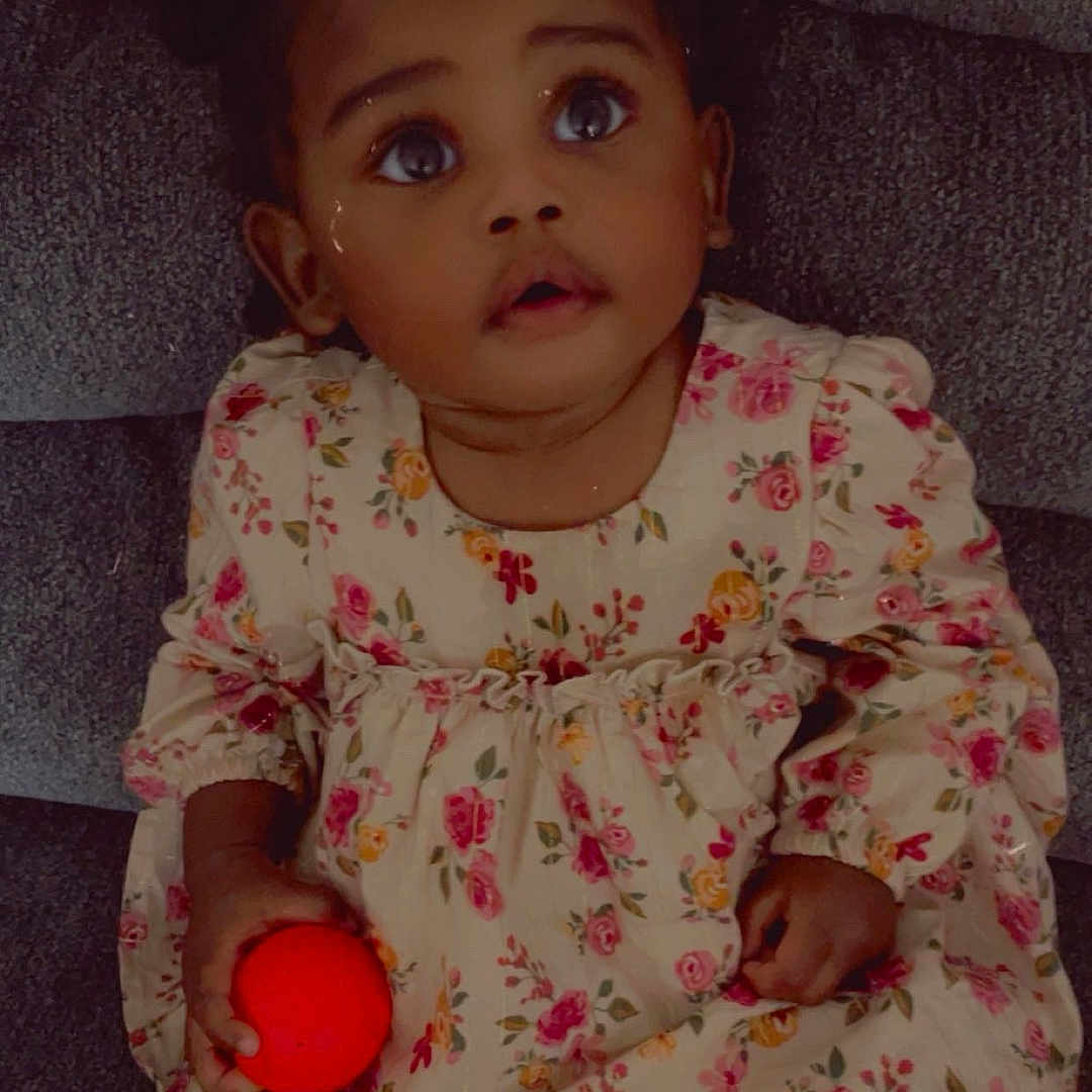 Kallie joined the competition — help win amazing prizes! accessories, baby, ball, balloon, blouse, clothing, cricket, cricketball, dress, face, flower, head, jewelry, necklace, person, photography, portrait, sitting, sport, toy