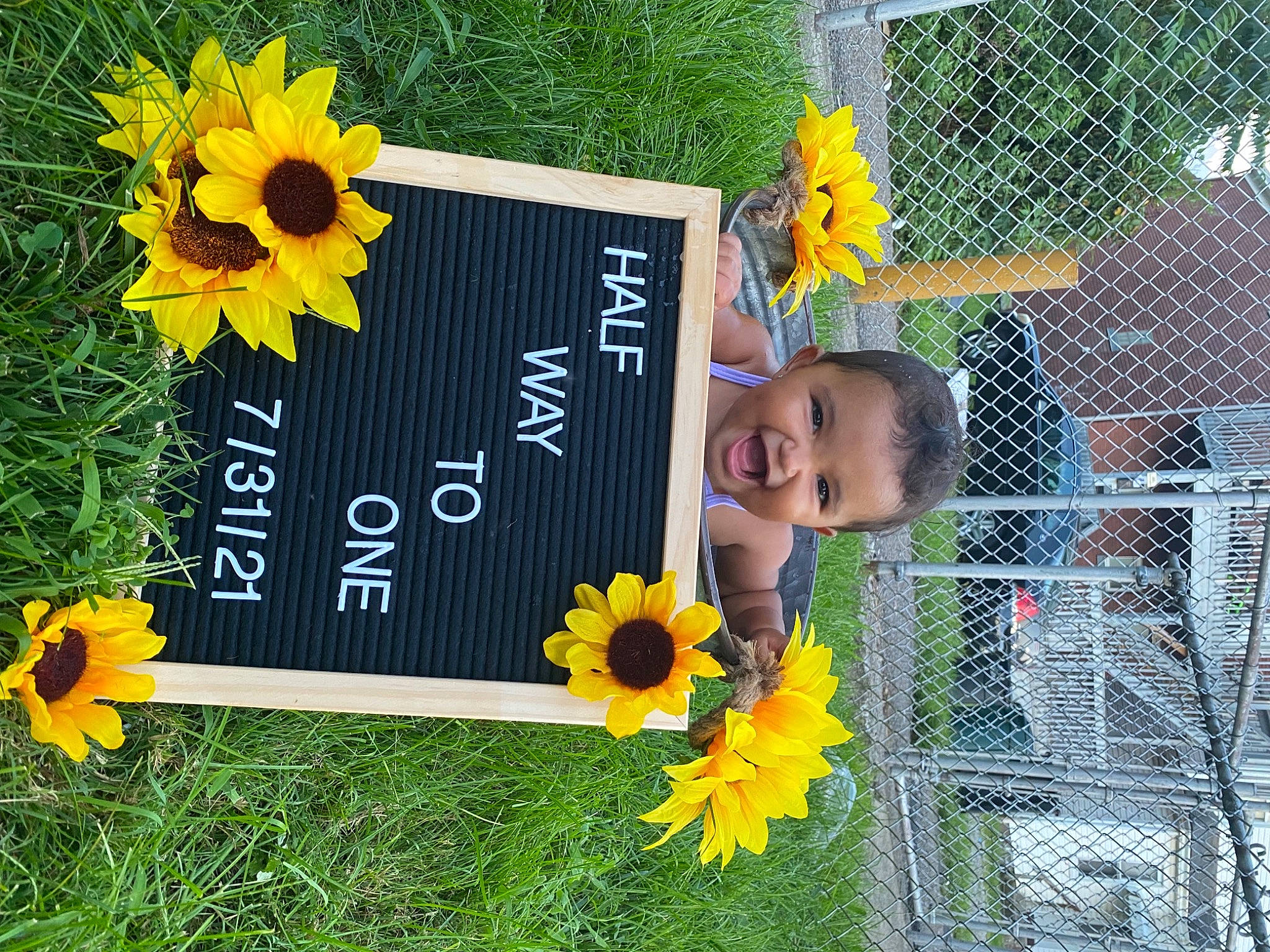 Dalylah Lahrey joined the competition — help win amazing prizes! annual_plant, botany, chain_link_fencing, fence, flower, flowering_plant, font, grass, green, groundcover, happy, leaf, mesh, nature, person, petal, plant, spring, toddler, wire_fencing