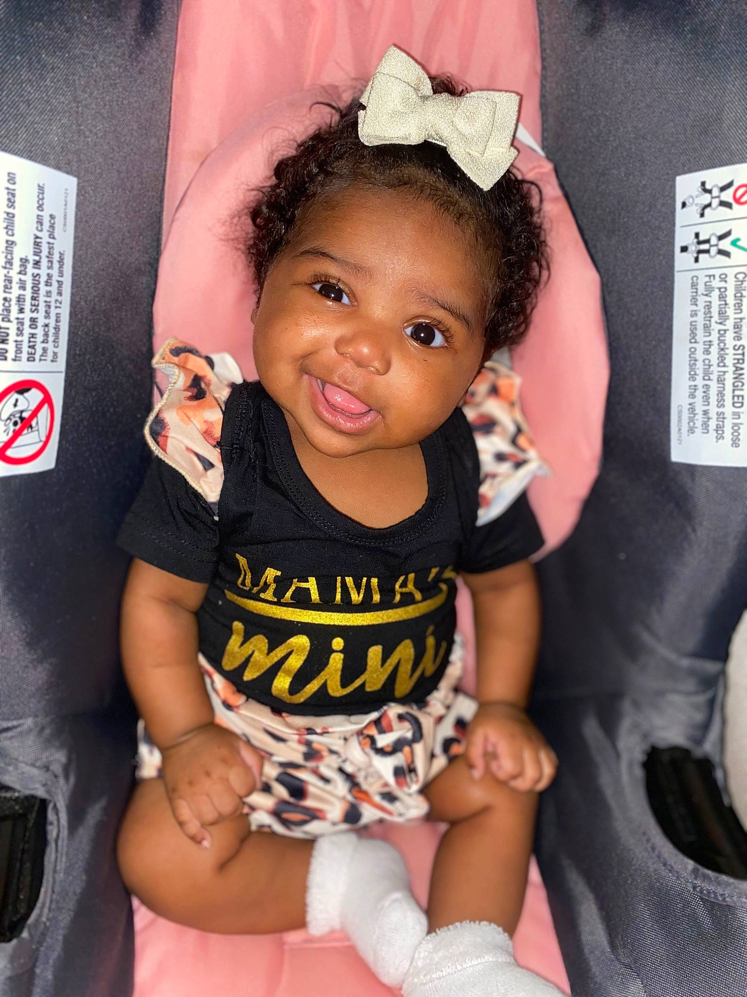 Malani is registered to the contest to win money with this photo: baby, baby_toddler_clothing, black_hair, cheek, chin, cool, eyelash, finger, flash_photography, hairstyle, happy, nail, neck, person, pink, skin, sleeve, smile, thigh, thumb