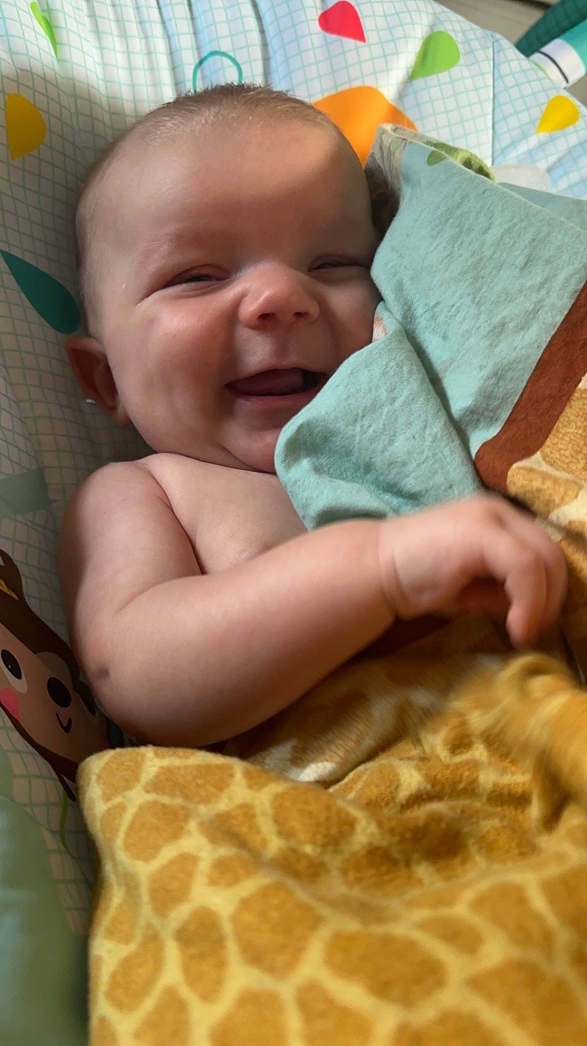 Percy joined the competition — help win amazing prizes! baby, baby_products, baby_toddler_clothing, cheek, child, comfort, eye, finger, happy, linens, mammal, organ, pattern, person, room, skin, smile, terrestrial_animal, textile, thumb