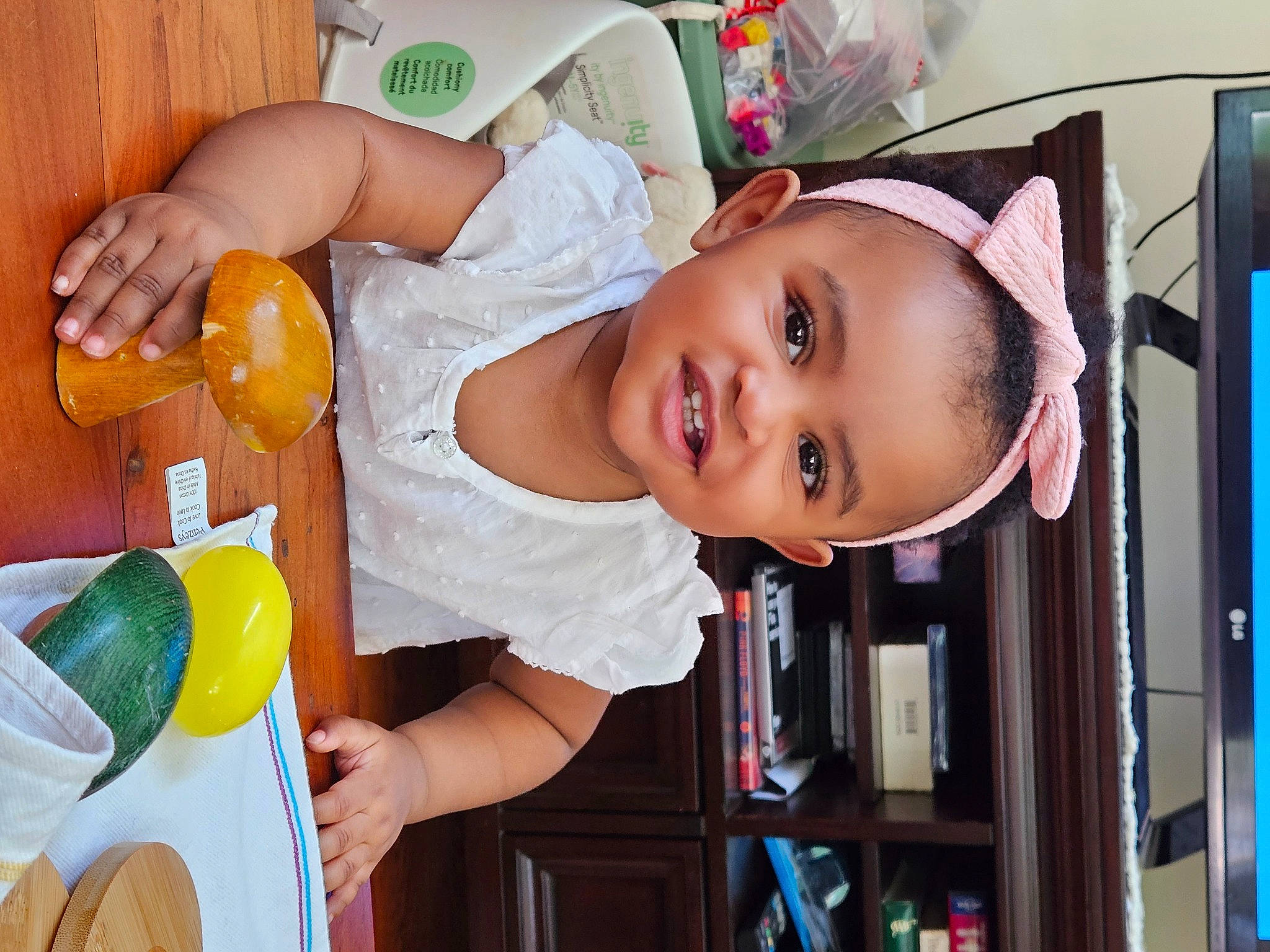 Noel is registered to the contest to win money with this photo: baby, baby_playing_with_toys, baby_products, baby_toddler_clothing, child, drinkware, fun, happy, hat, leisure, person, plastic, plastic_bottle, play, room, smile, t_shirt, tableware, toddler, vacation