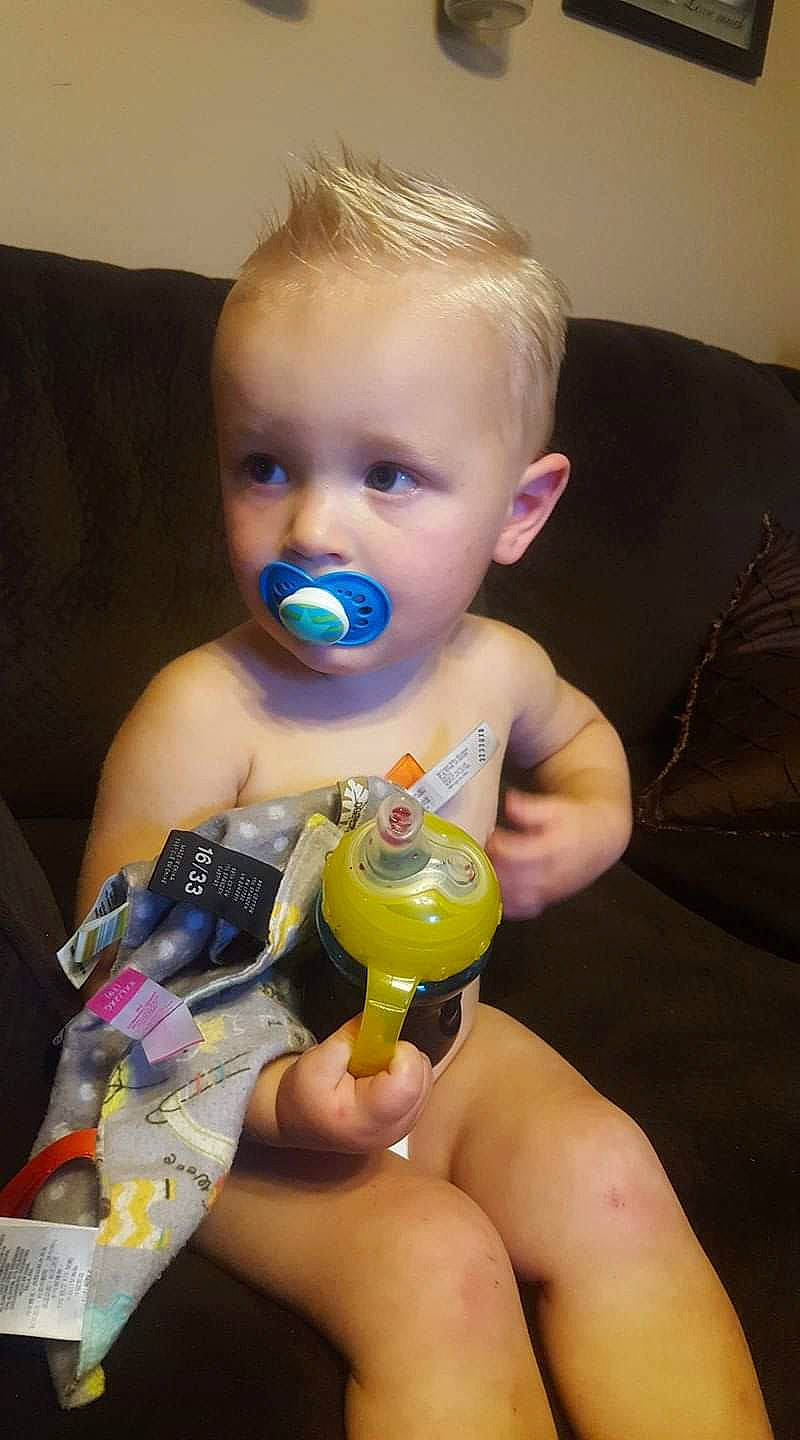 William joined the competition — help win amazing prizes! baby, child, drink, person, plastic_bottle, play, product, toddler