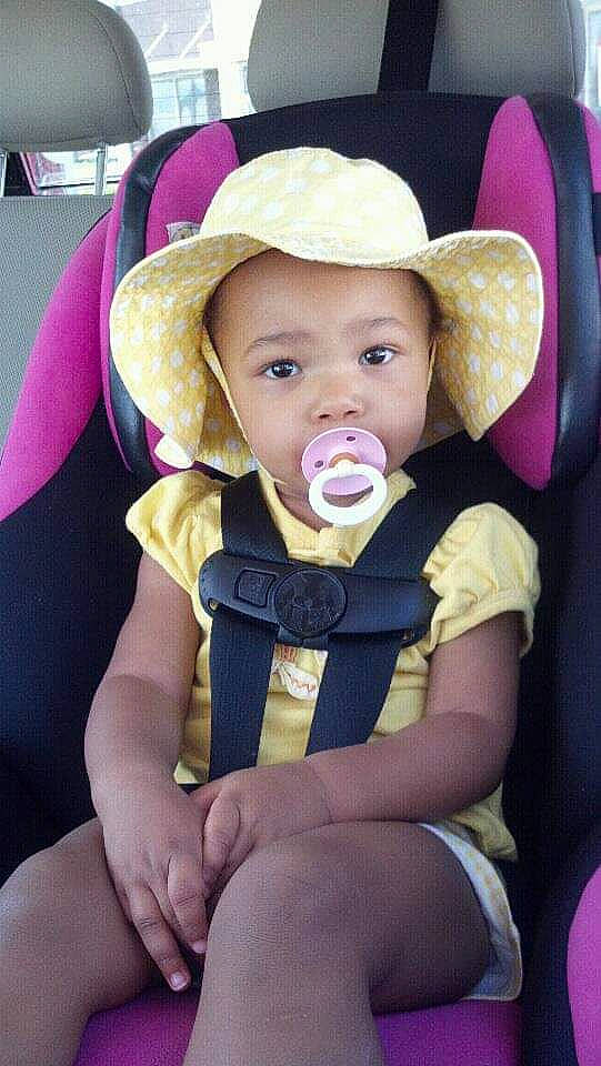 Annabelle joined the competition — help win amazing prizes! baby, baby_in_car_seat, baby_products, car_seat, child, hat, headgear, person, seat_belt, sun_hat, toddler