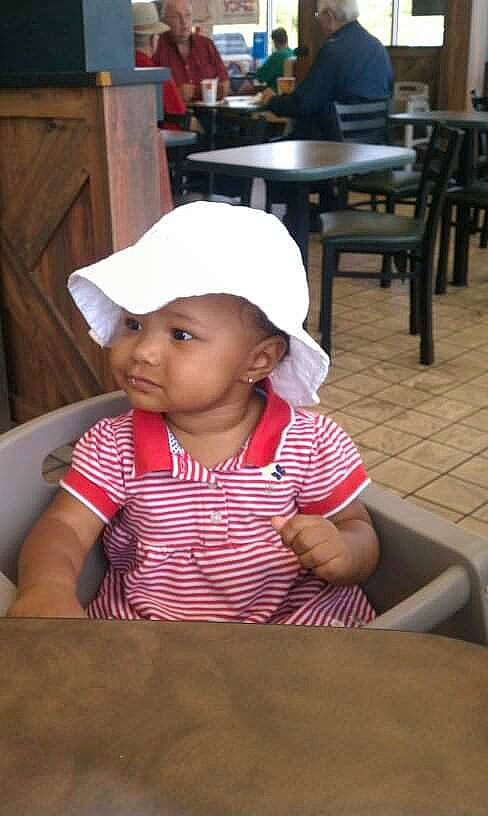 Annabelle joined the competition — help win amazing prizes! baby, child, fashion_accessory, hat, headgear, headwear, person, sitting, sun_hat, toddler, vacation