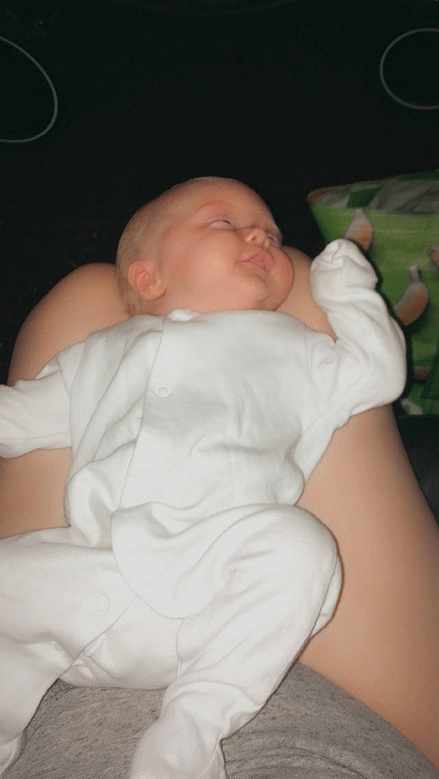 Ezmae is registered to the contest to win money with this photo: abdomen, baby, baby_toddler_clothing, cheek, chest, chin, comfort, elbow, eye, finger, gesture, hand, human_body, mouth, neck, nose, person, skin, stomach, thumb