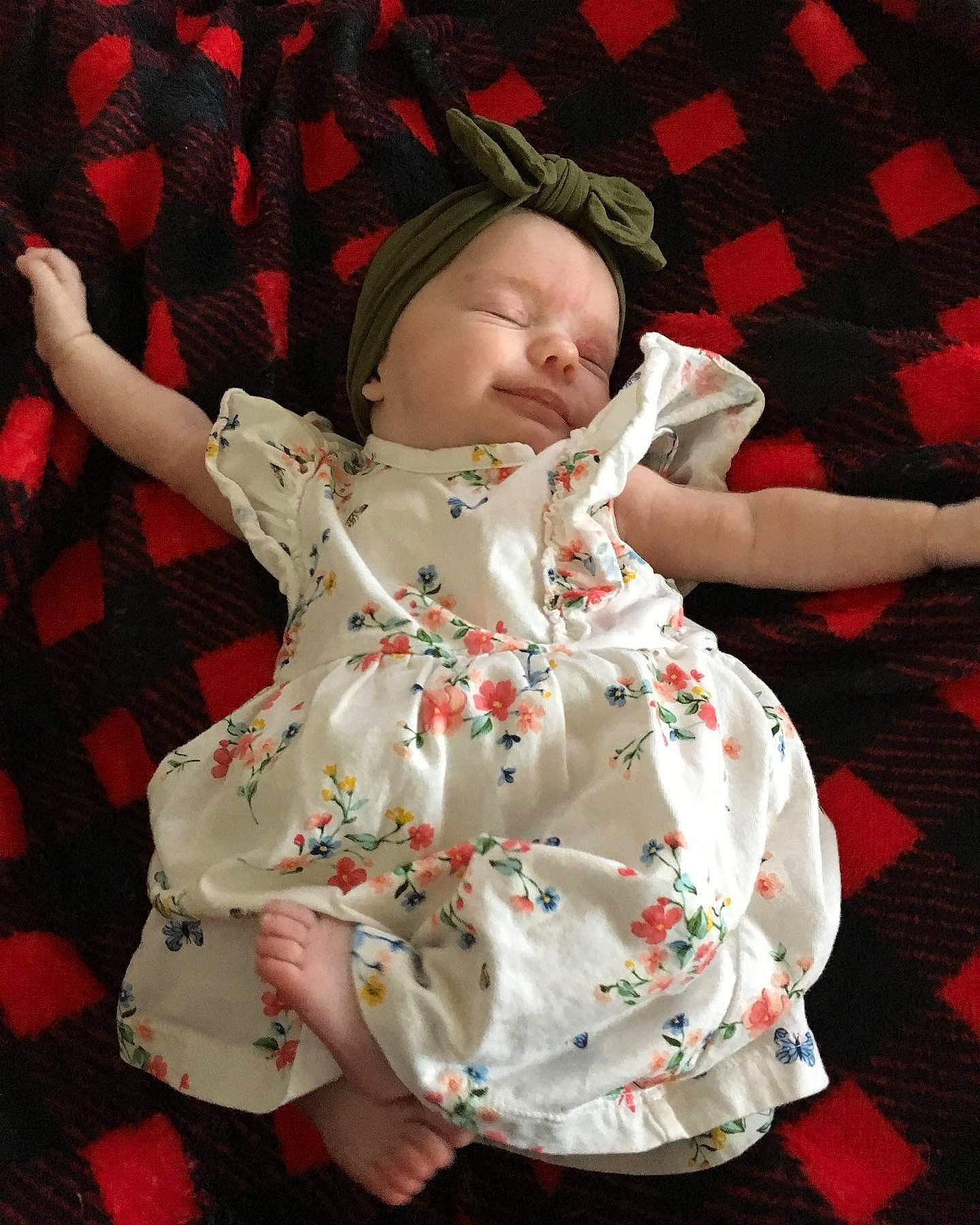 Ellie joined the competition — help win amazing prizes! baby, child, dress, pattern, person, textile, toddler