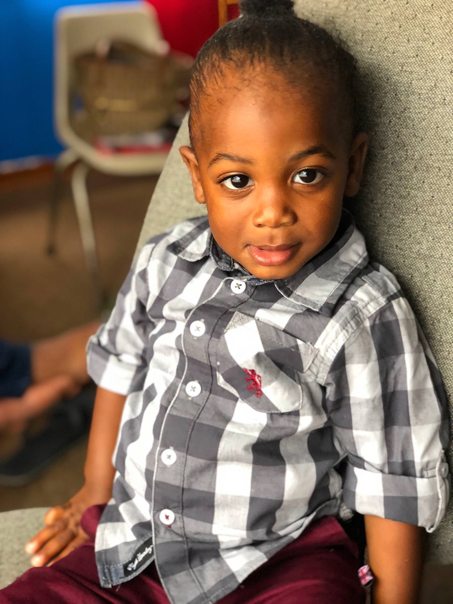 Emir joined the competition — help win amazing prizes! child, child_model, girl, hairstyle, pattern, person, plaid, product, smile, toddler