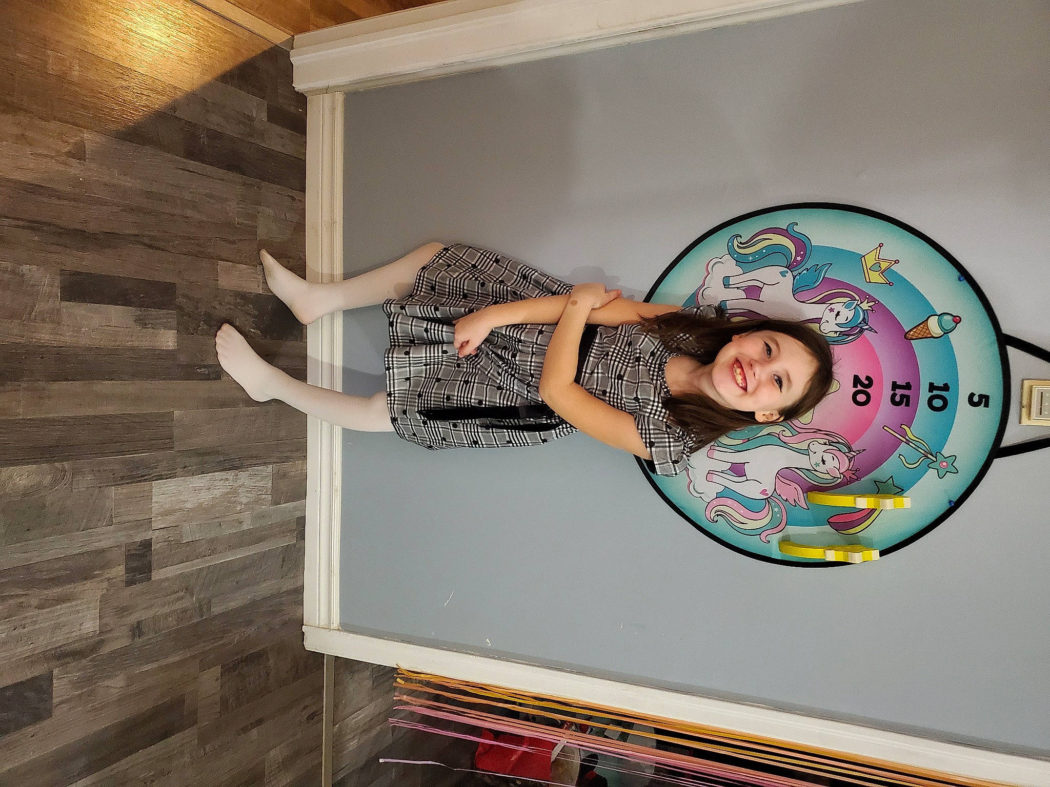 Gemma joined the competition — help win amazing prizes! art, comfort, cool, design, fashion_design, flooring, font, fun, happy, hardwood, joy, person, room, shelf, sleeve, smile, stairs, thigh, visual_arts, wall