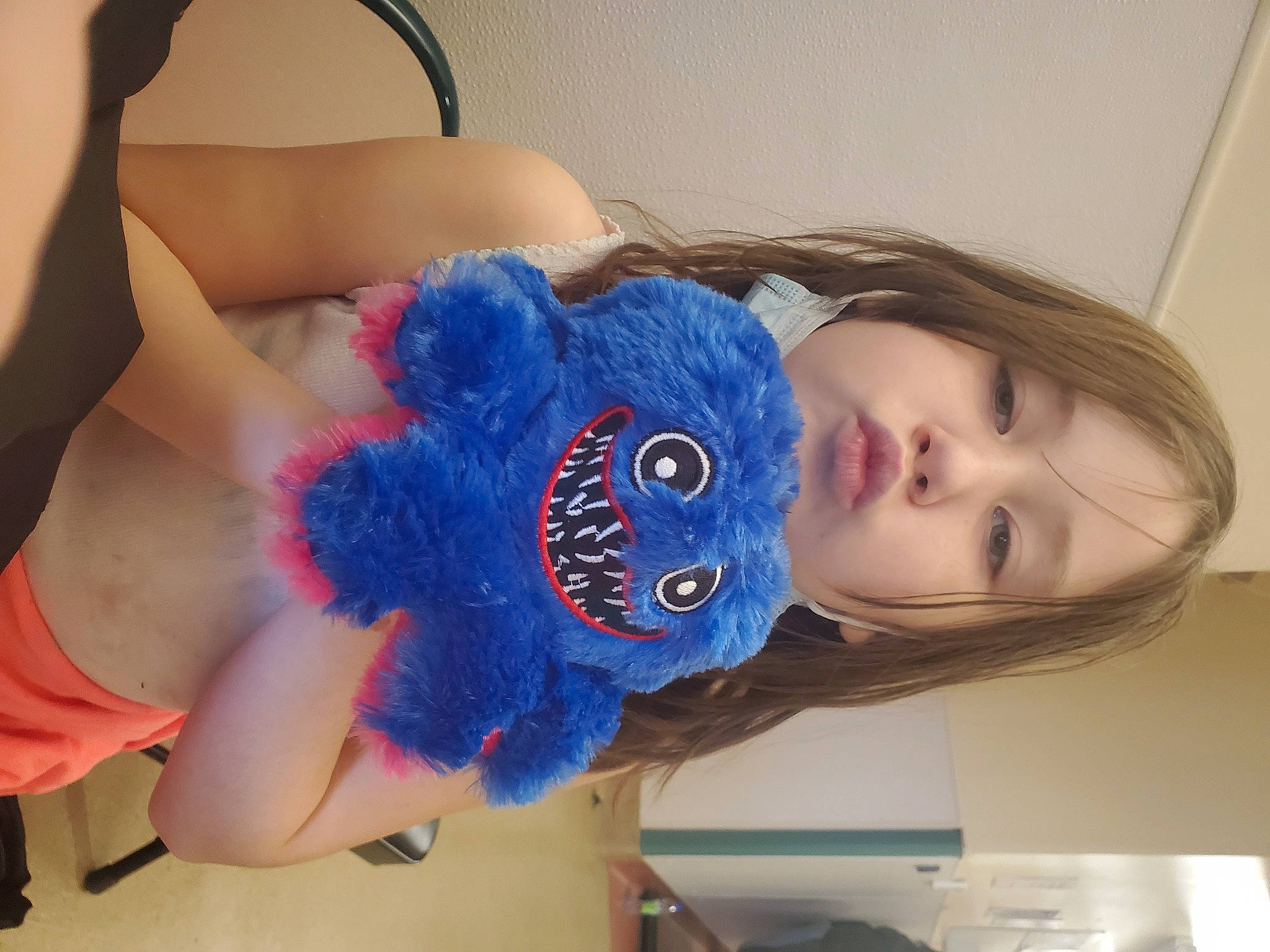 Gemma is registered to the contest to win money with this photo: abdomen, baby_toddler_clothing, chest, child, costume, costume_accessory, costume_hat, electric_blue, fashion_accessory, fur, hair_accessory, headband, headpiece, human_leg, party_supply, pattern, person, stuffed_toy, thigh, toddler