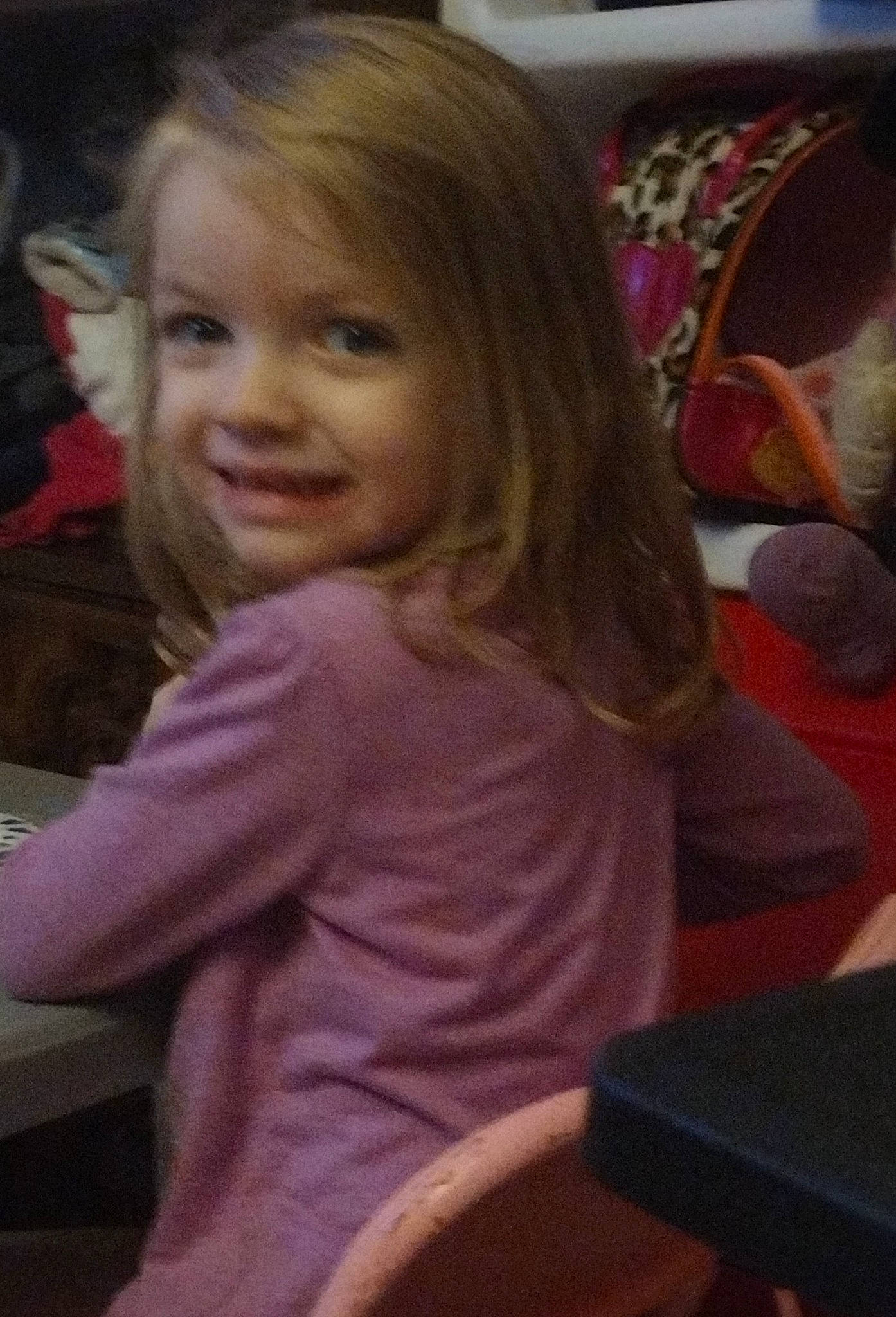 Grace is registered to the contest to win money with this photo: blond, brown_hair, chair, cheek, child, chin, comfort, event, fun, happy, iris, joy, lap, long_hair, mouth, nose, person, room, sitting, smile