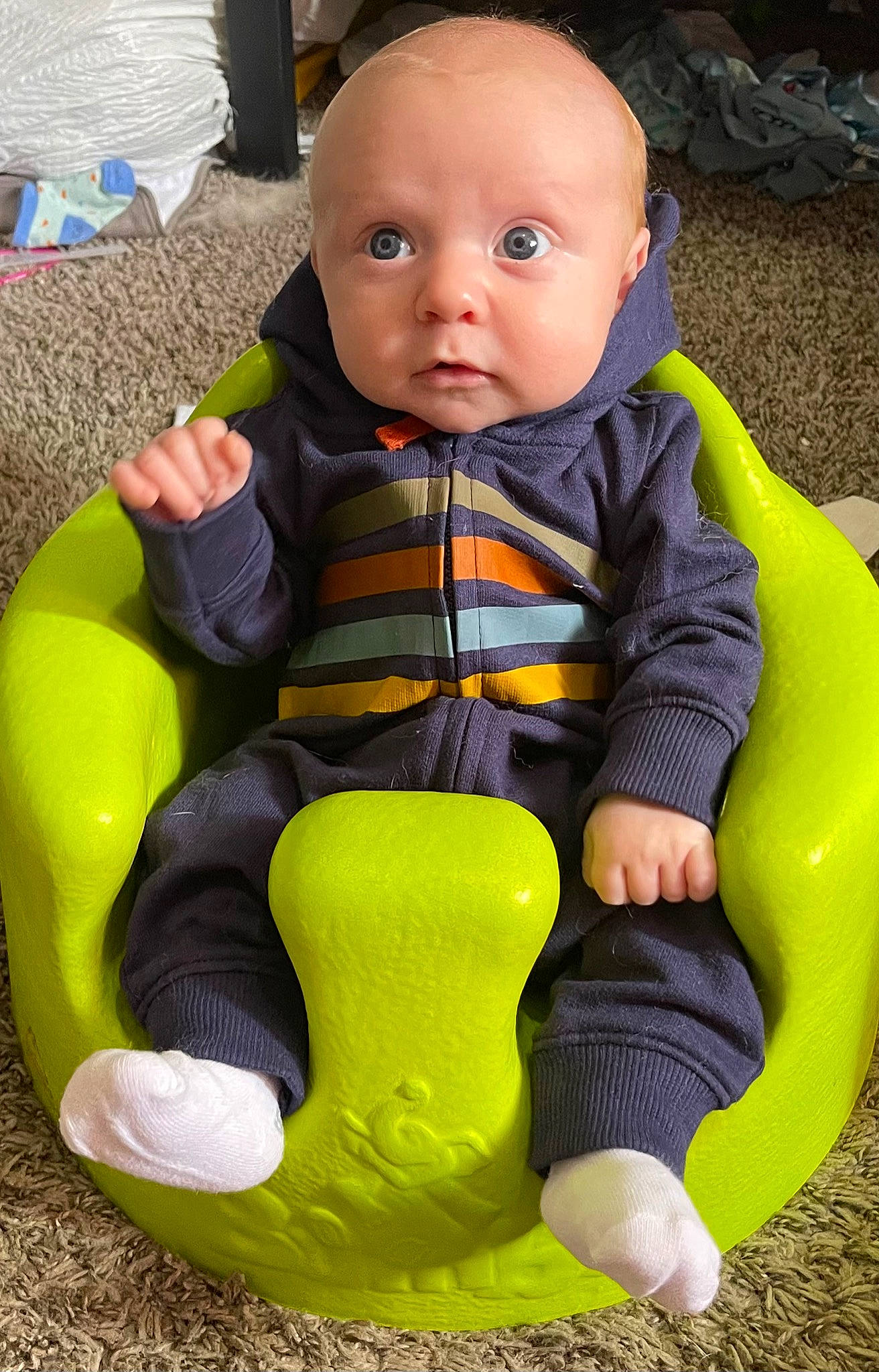 Brodie joined the competition — help win amazing prizes! baby, baby_toddler_clothing, child, comfort, face, facial_expression, finger, fun, grass, green, head, human_body, leg, leisure, person, play, recreation, sitting, sleeve, toddler