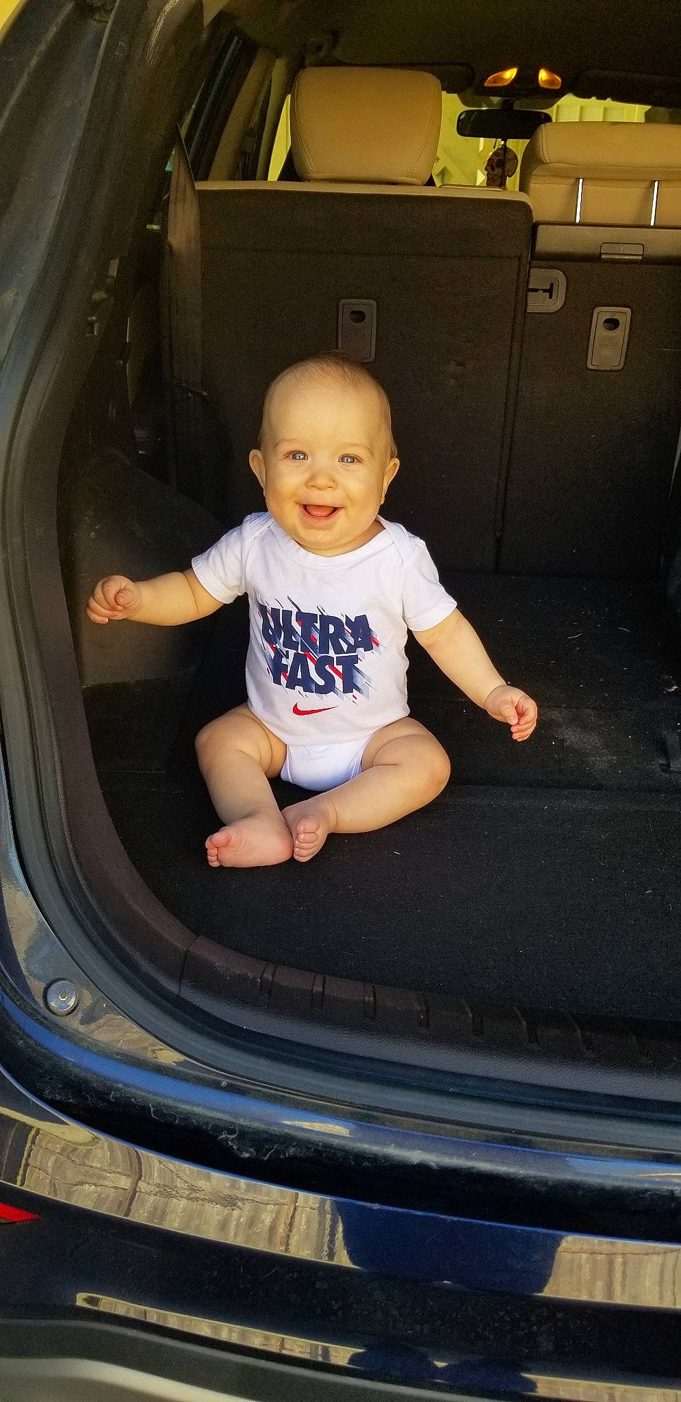 Kellen joined the competition — help win amazing prizes! auto_part, automotive_exterior, baby, bumper, car, child, joy, person, toddler, trunk, vehicle, vehicle_door