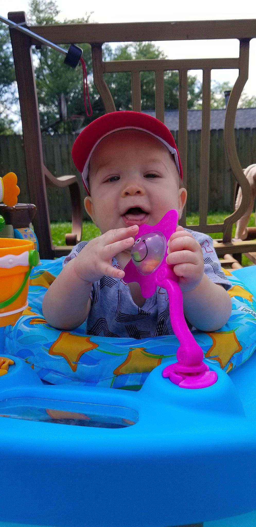 Kellen is registered to the contest to win money with this photo: baby, child, fun, headwear, leisure, person, play, recreation, toddler, water