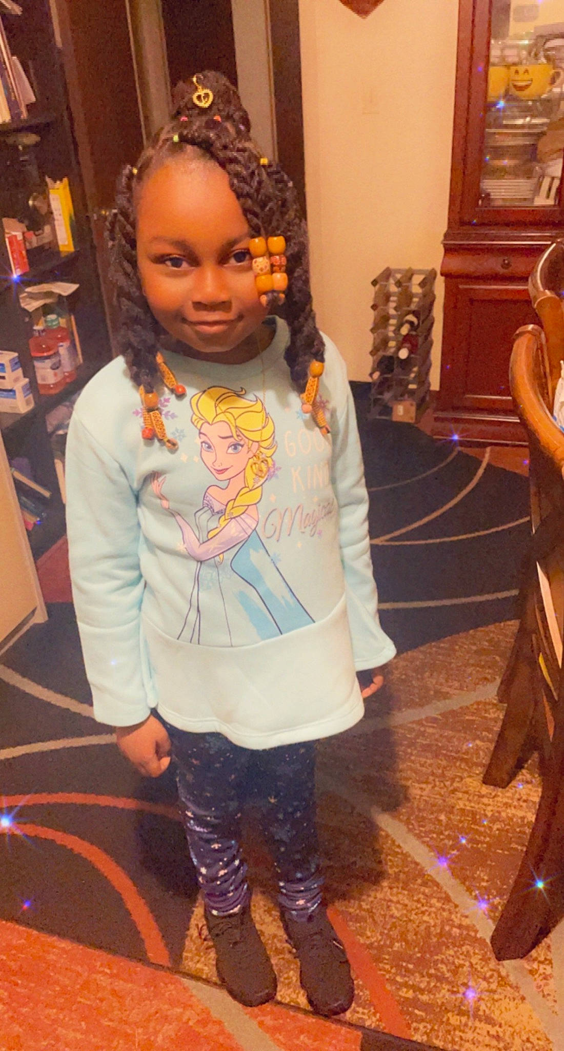 Aliyah is registered to the contest to win money with this photo: beauty, black_hair, child, cool, costume, event, fashion, fashion_design, flooring, fun, hairstyle, happy, joy, leisure, people, person, picture_frame, room, snapshot, standing