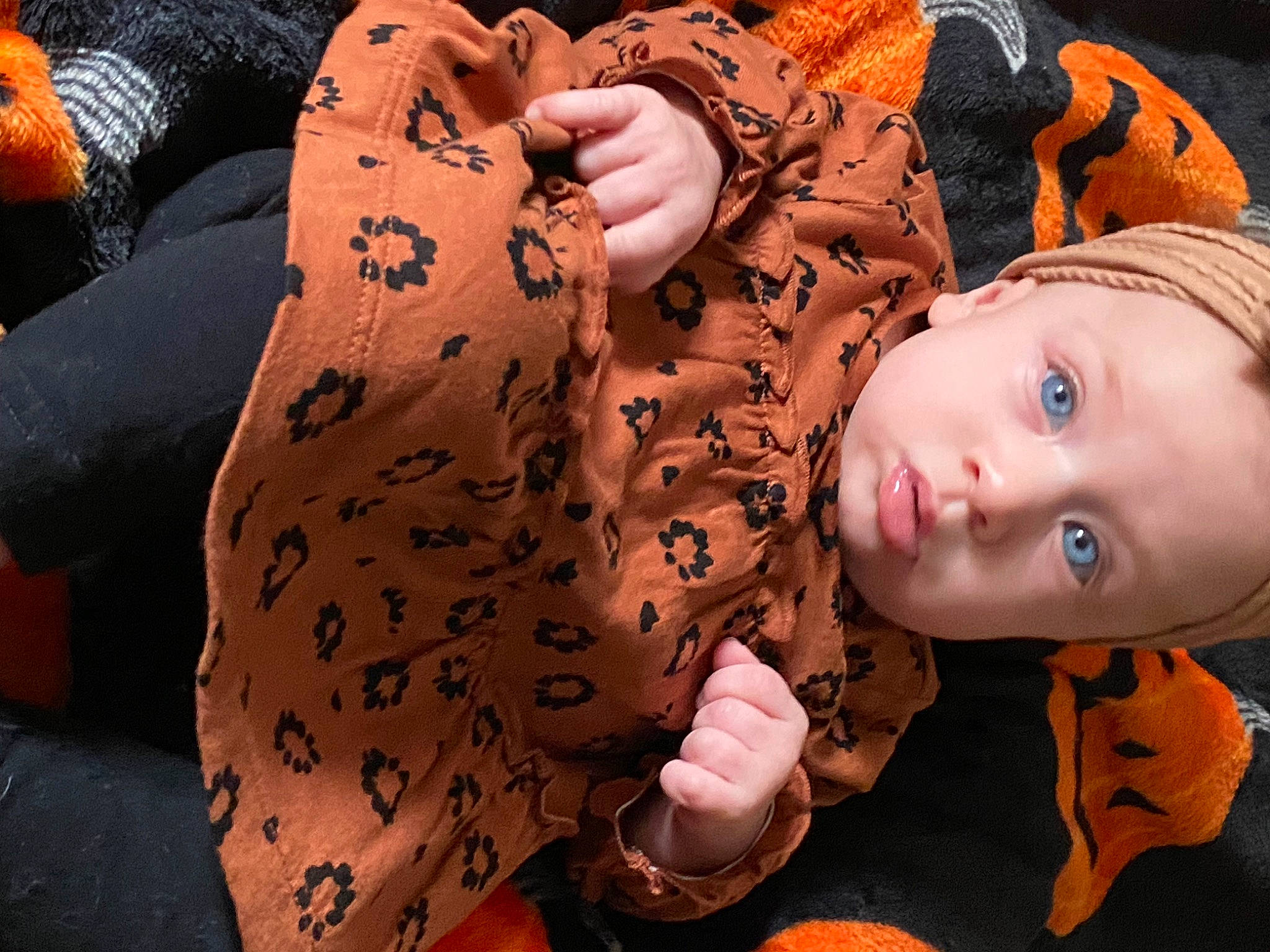 Braelynn joined the competition — help win amazing prizes! baby, cheek, child, comfort, flash_photography, flooring, fun, fur, grass, hairstyle, happy, head, mouth, orange, pattern, person, room, sitting, skin, toddler