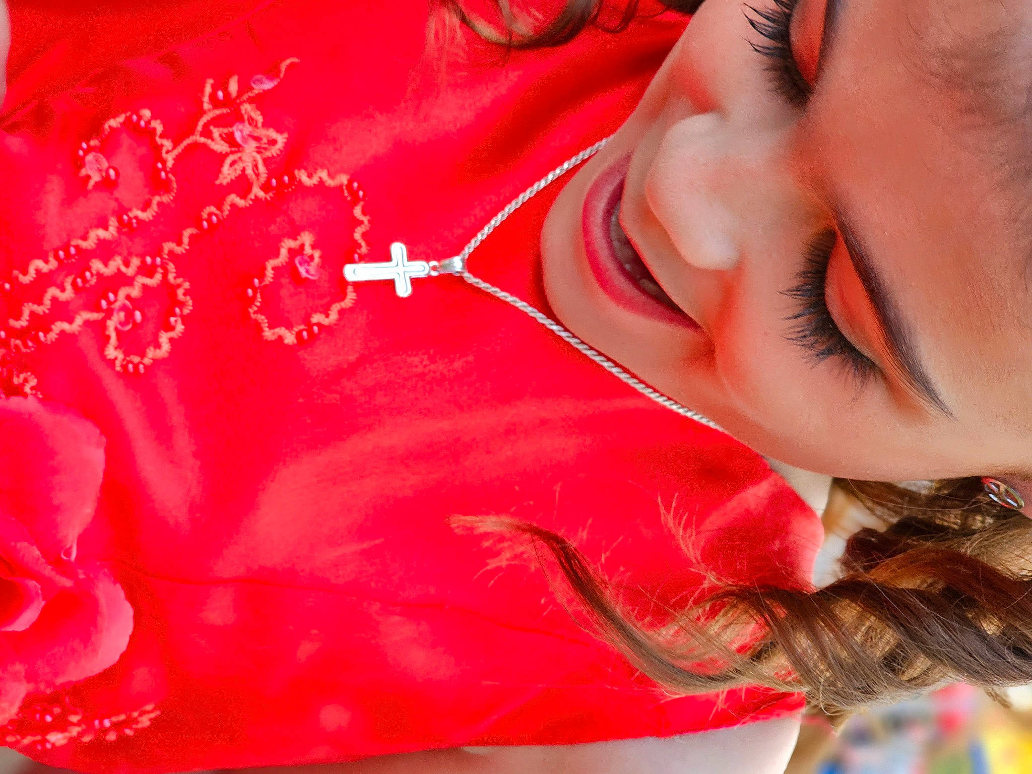 Avalea joined the competition — help win amazing prizes! black_hair, close_up, eyelash, eyewear, fashion_accessory, gesture, hand, happy, jewellery, lip, magenta, muscle, neck, person, petal, pink, red, skin, sleeve, textile