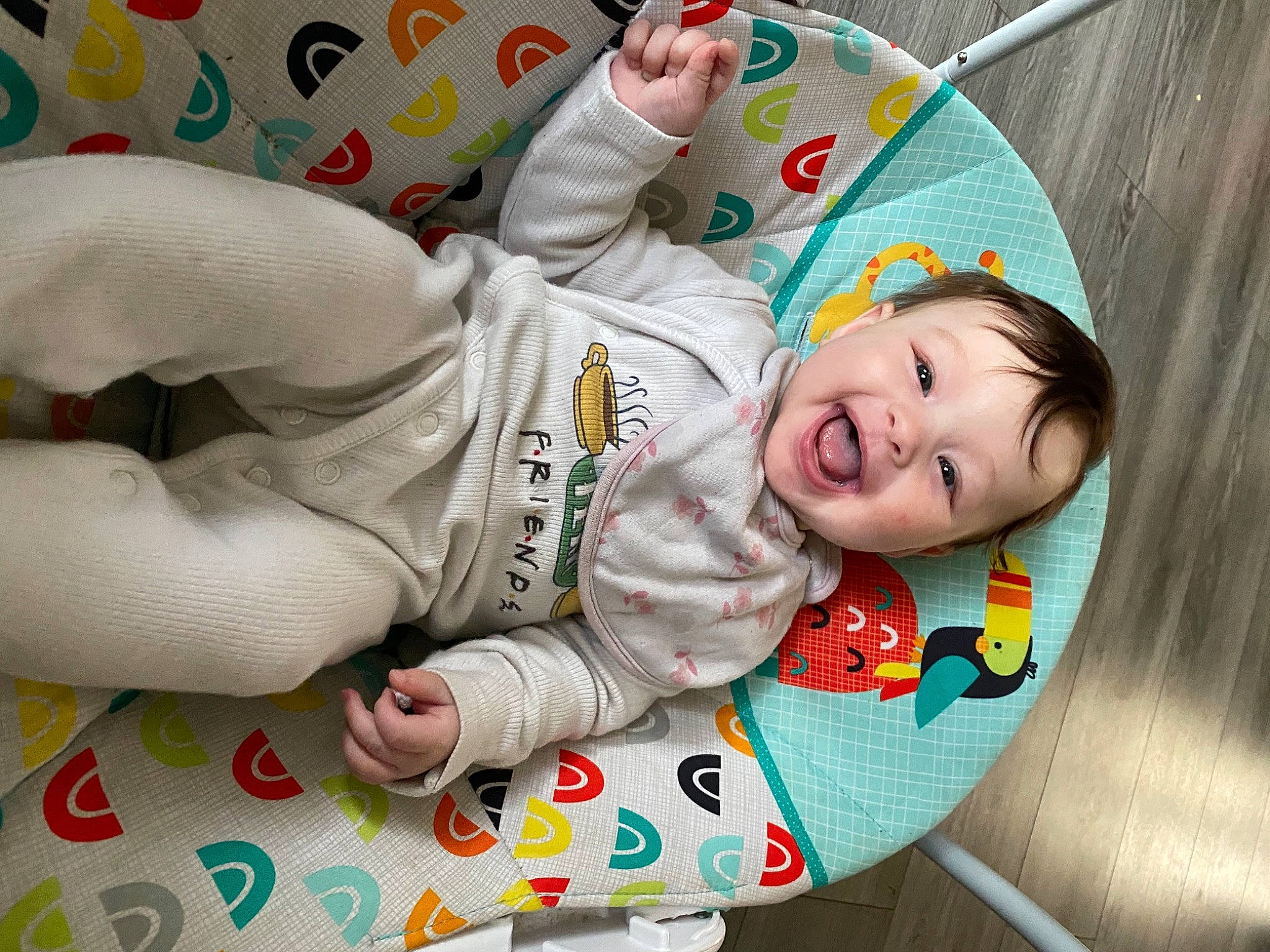 Evie-ann joined the competition — help win amazing prizes! baby, baby_toddler_clothing, child, comfort, couch, face, facial_expression, flooring, fun, happy, head, japanese_martial_arts, karate, martial_arts_uniform, person, sitting, sleeve, smile, t_shirt, textile