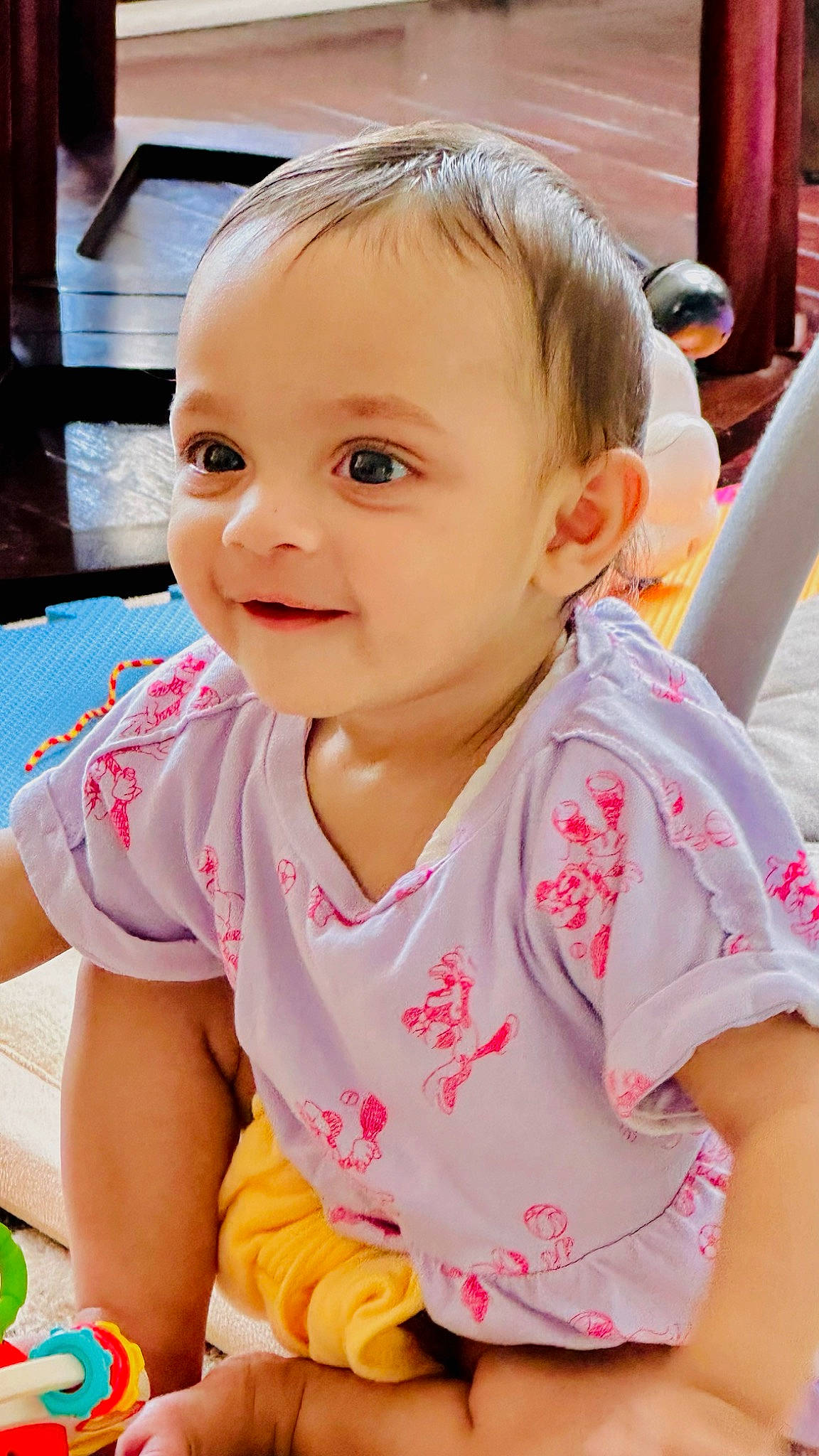 Indie joined the competition — help win amazing prizes! baby, baby_playing_with_toys, baby_toddler_clothing, cheek, chin, eyelash, face, facial_expression, fun, hairstyle, happy, iris, joy, leisure, lip, mouth, nose, person, pink, skin