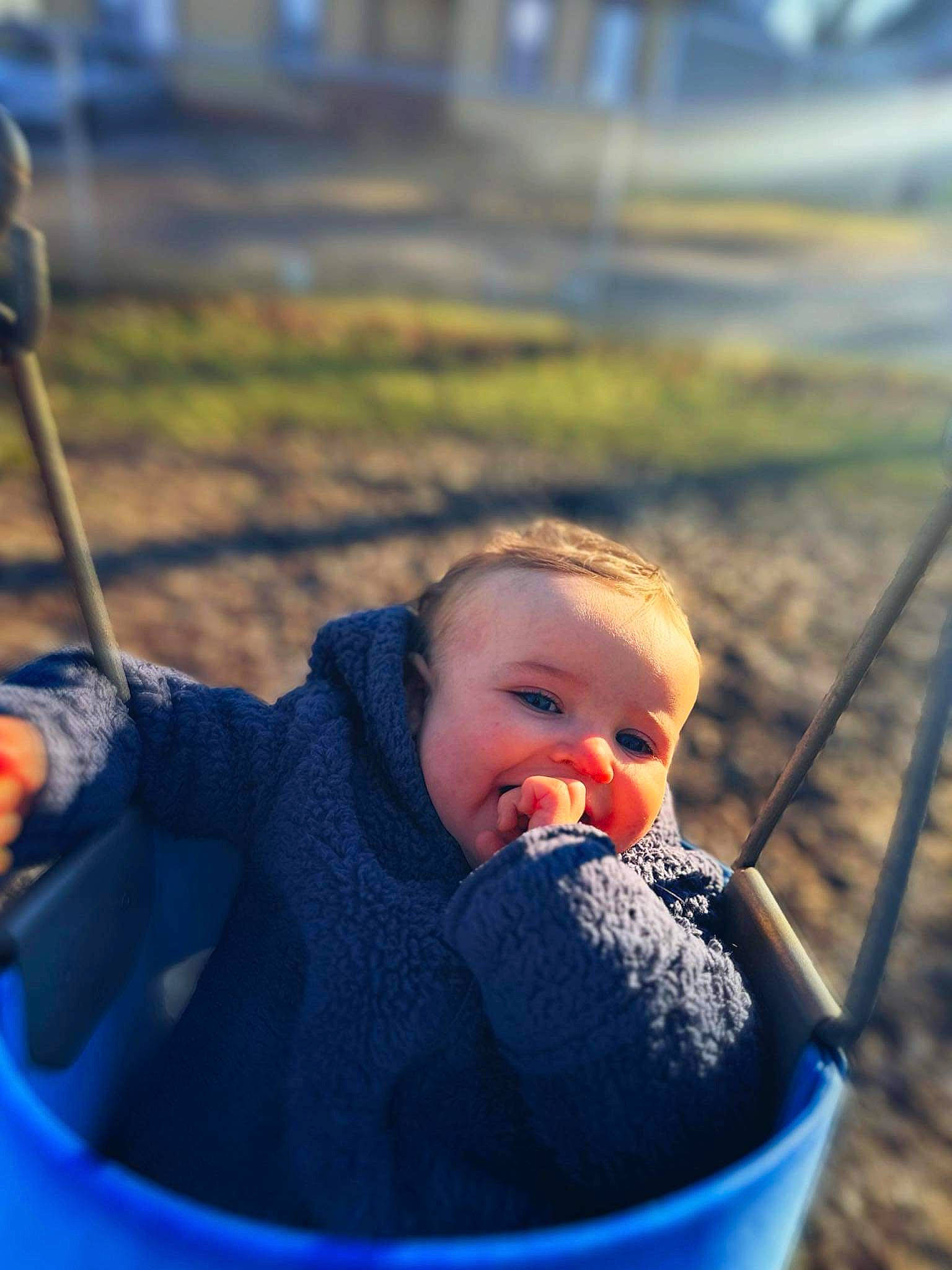Lucas joined the competition — help win amazing prizes! baby, baby_toddler_clothing, child, electric_blue, eye, facial_expression, fun, grass, happy, landscape, leaf, leisure, mammal, people_in_nature, person, plant, product, recreation, toddler, tree