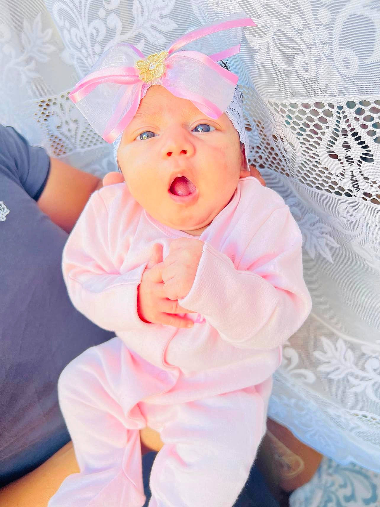 Ketty joined the competition — help win amazing prizes! baby, baby_toddler_clothing, child, costume, costume_hat, event, fashion_accessory, fun, gesture, happy, hat, headband, headpiece, headwear, human_body, magenta, peach, person, pink, sleeve