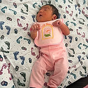 Sienna joined the competition — help win amazing prizes! newborn, baby, infant, sleeping, pink_outfit, blanket, crib, portrait, indoors, peaceful, relaxed, closed_eyes, hands, feet, face, textile, footprints, nursery, photography, resting