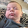 Everett joined the competition — help win amazing prizes! baby, sleeping, blanket, infant, face, closeup, indoors, cozy, rest, child, cute, pattern, clothing, soft, peaceful, young, portrait, person, comfort, nap