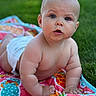 baby, infant, child, diaper, outdoor, grass, colorful_quilt, curious, cute, skin, portrait, photography, summer, nature, crawling, hands, face, eyes, expression, bare_shoulders