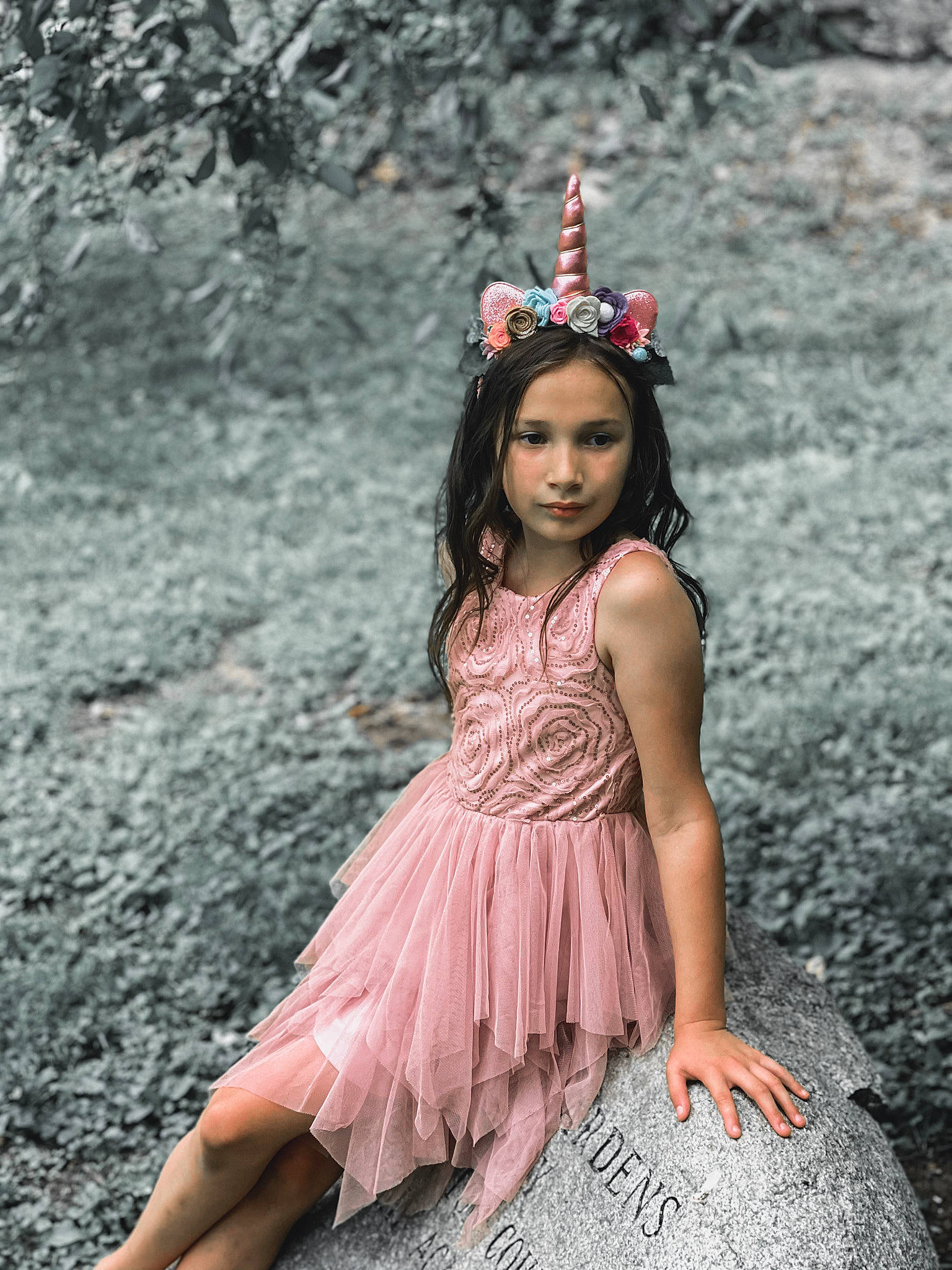 Charlotte is registered to the contest to win money with this photo: beauty, black_hair, day_dress, dress, eye, fashion_design, fawn, flash_photography, grass, hair, happy, head, headpiece, human_body, lip, people_in_nature, person, pink, skin, thigh