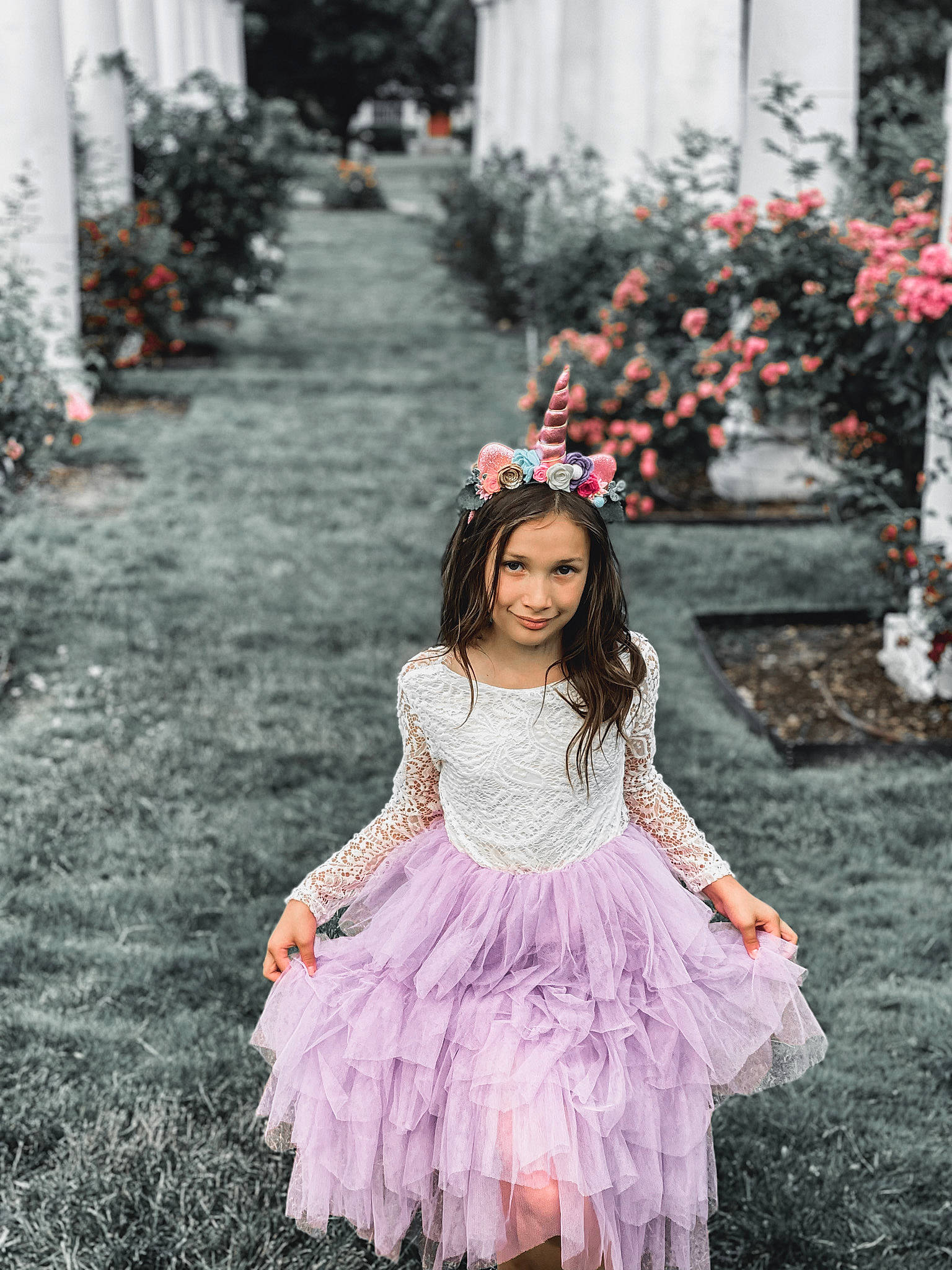Charlotte joined the competition — help win amazing prizes! beauty, bridal_clothing, day_dress, dress, event, flash_photography, flower, formal_wear, grass, happy, headpiece, joy, magenta, person, petal, photograph, pink, plant, snapshot, street_fashion