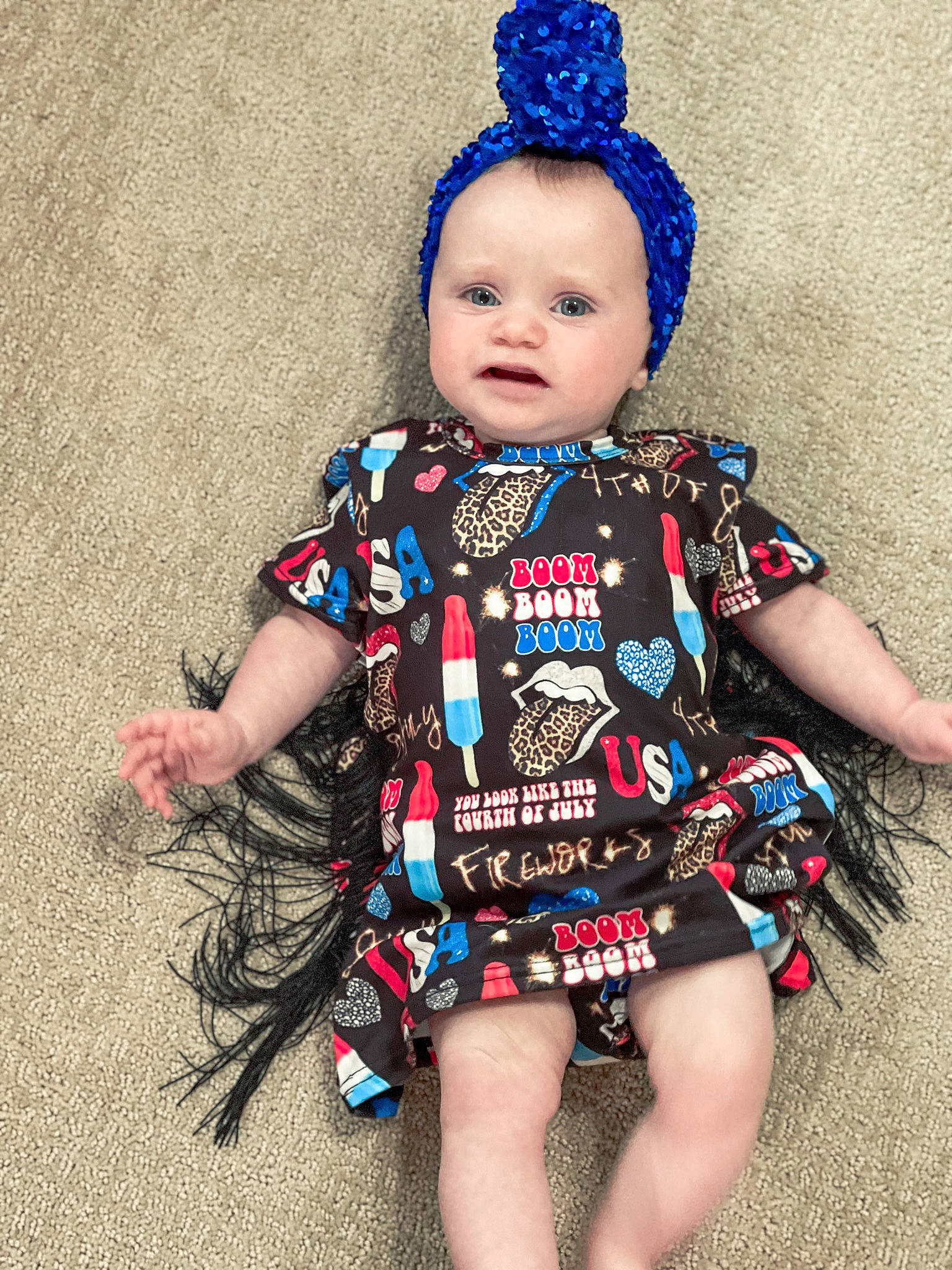 Meredith joined the competition — help win amazing prizes! baby, baby_toddler_clothing, blue, child, chin, clothing, day_dress, eye, face, facial_expression, hairstyle, head, headgear, iris, one_piece_garment, outerwear, person, pink, skin, sleeve