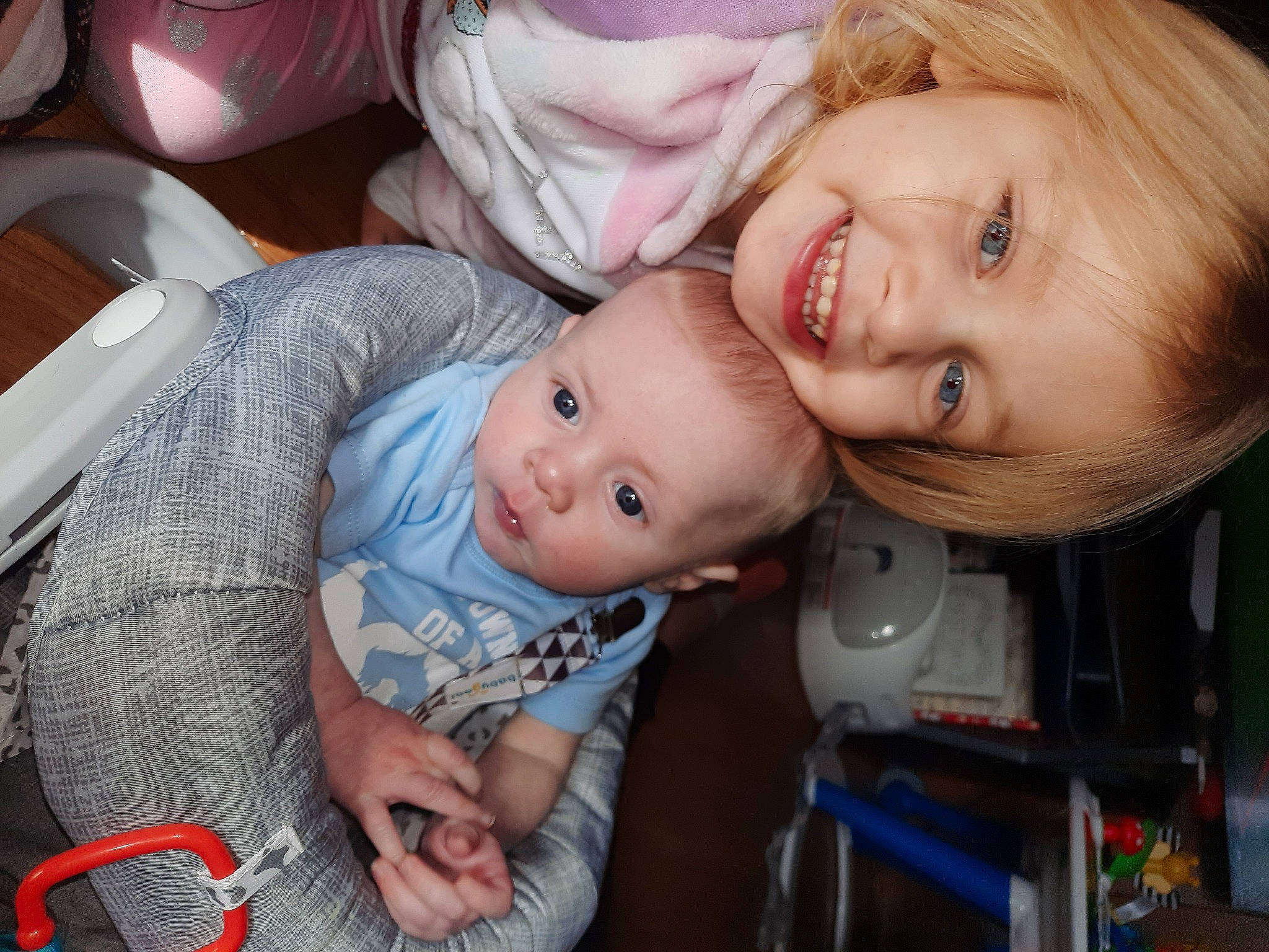 Kinsey joined the competition — help win amazing prizes! baby, baby_carriage, baby_products, baby_toddler_clothing, blond, cheek, child, eye, flash_photography, fun, hand, happy, human_body, iris, joy, mouth, nose, person, skin, smile