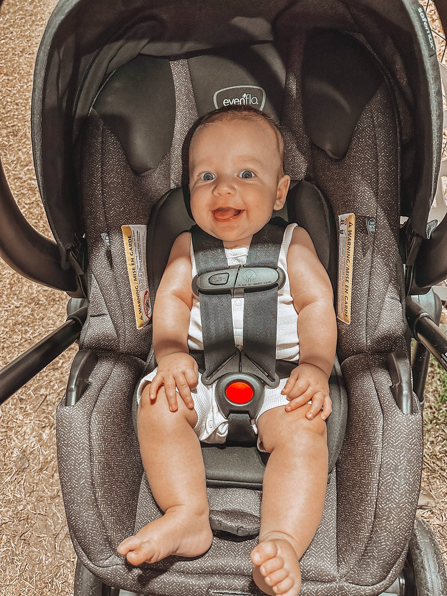 Kyson joined the competition — help win amazing prizes! auto_part, baby, baby_carriage, baby_products, baby_toddler_clothing, brown, child, comfort, fashion_accessory, fun, grass, happy, iris, pattern, person, personal_protective_equipment, product, sitting, skin, smile