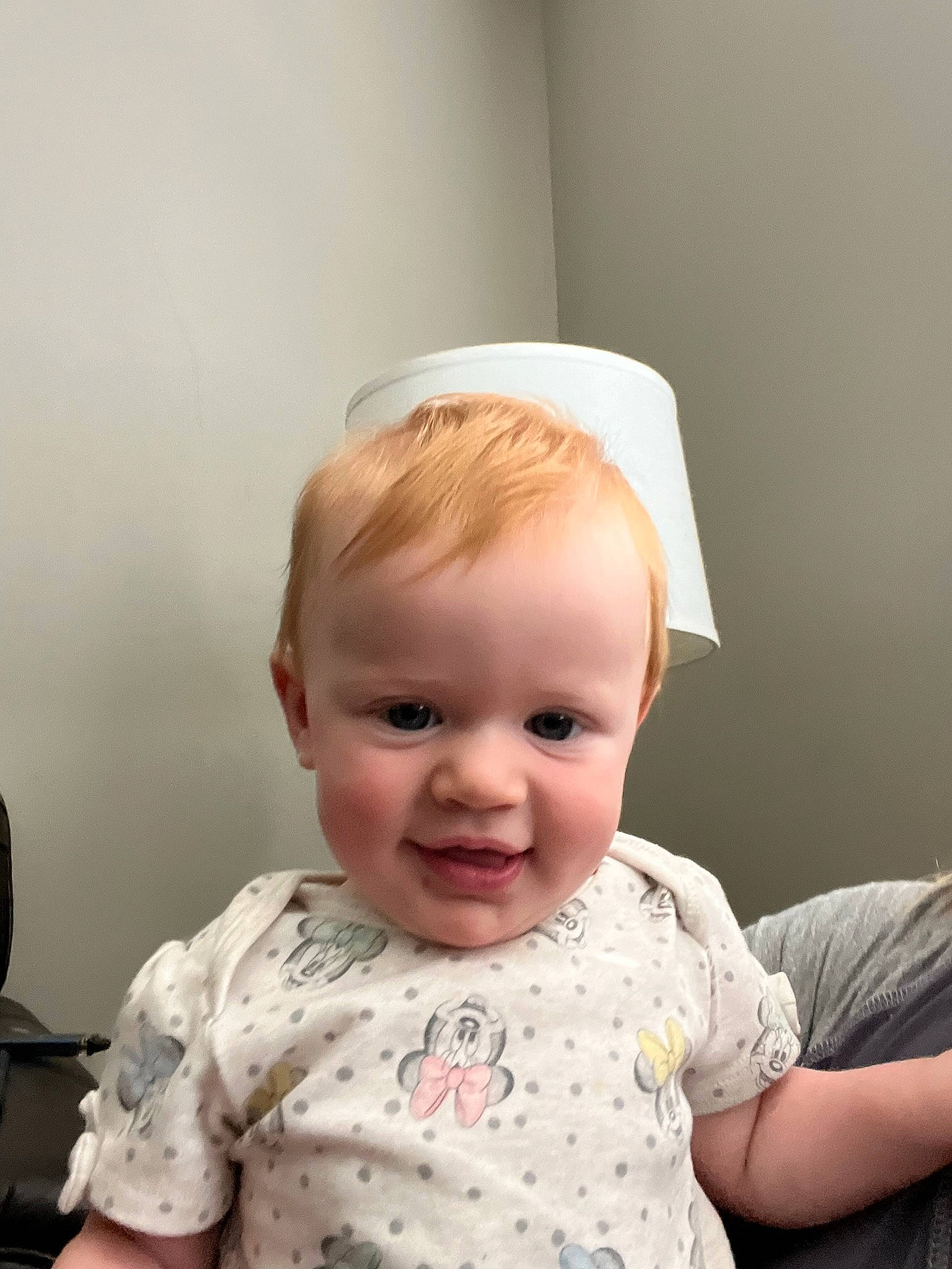 Emery is registered to the contest to win money with this photo: baby, baby_toddler_clothing, cheek, child, eyelash, fun, happy, iris, joy, lip, nose, pattern, person, portrait_photography, product, room, sitting, skin, sleeve, smile