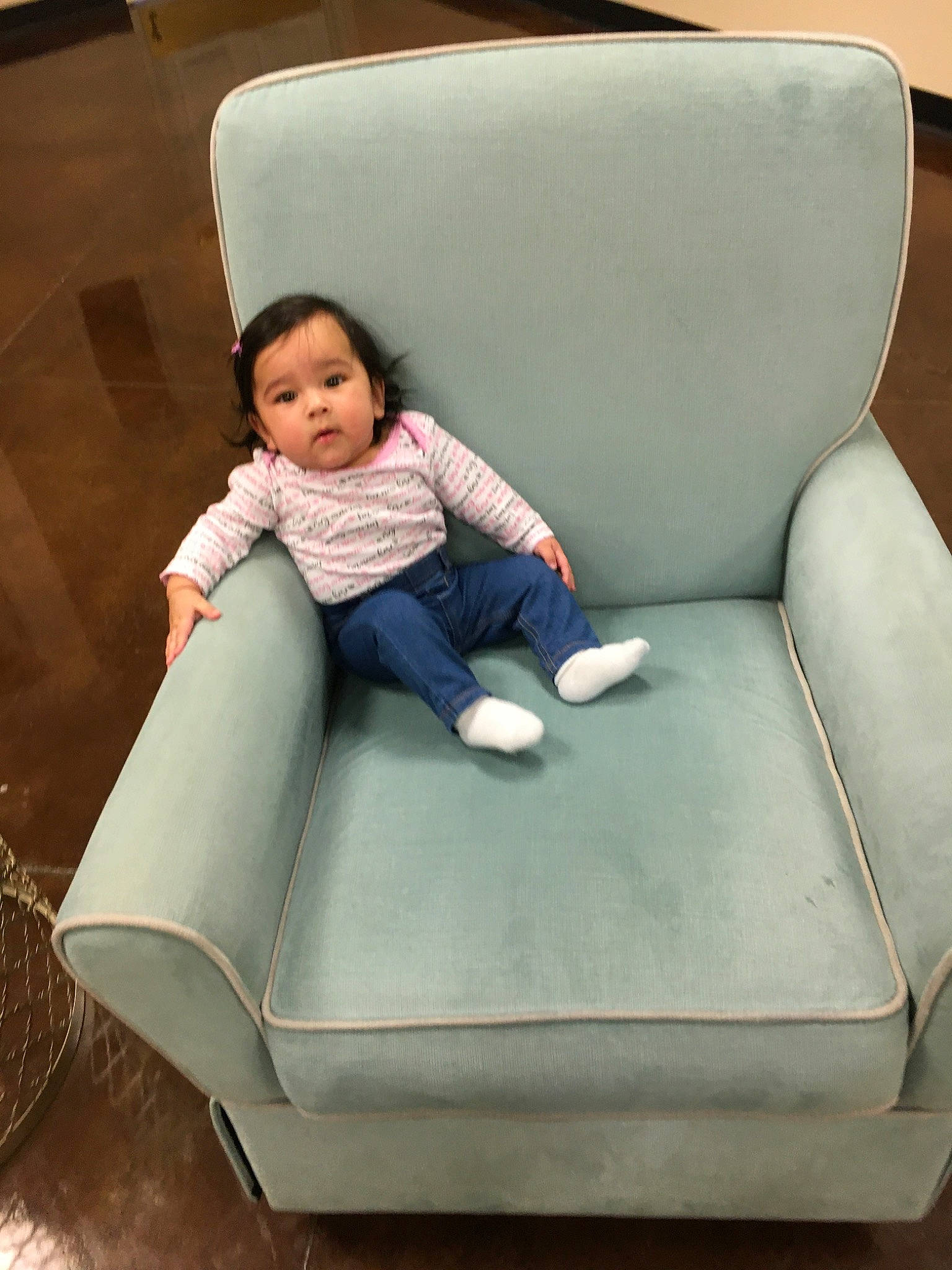 Aleia joined the competition — help win amazing prizes! beige, chair, child, club_chair, comfort, couch, furniture, person, recliner, sitting, sleeper_chair, slipcover, toddler