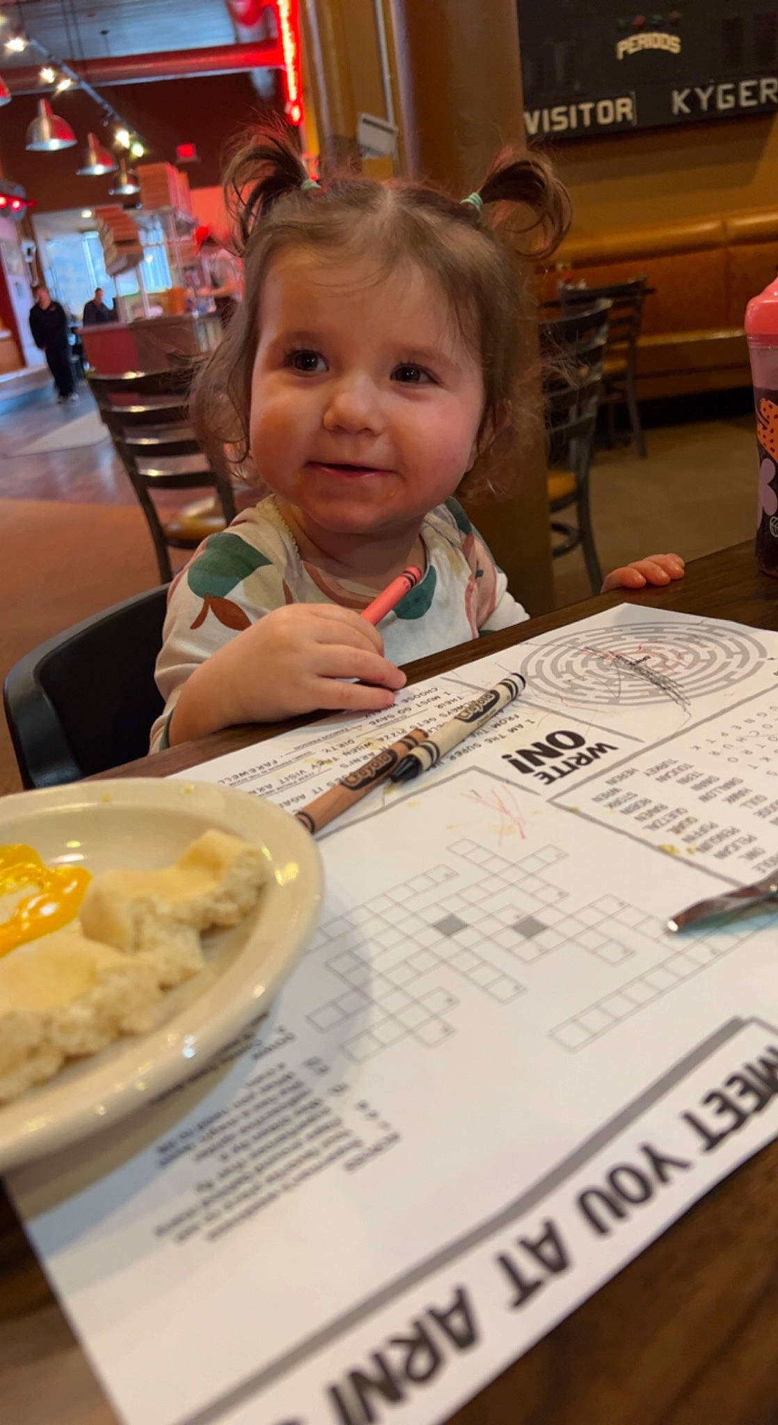 Danica joined the competition — help win amazing prizes! baby, chair, child, comfort_food, cuisine, dish, event, flooring, font, food, fun, ingredient, person, recipe, recreation, side_dish, smile, t_shirt, table, tableware