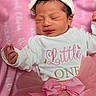 Ricah Olivia is registered to the contest to win money with this photo: newborn, baby, infant, sleeping, smiling, pink, blanket, tutu, hat, clothing, portrait, face, cute, child, soft, cozy, resting, indoors, human, toddler